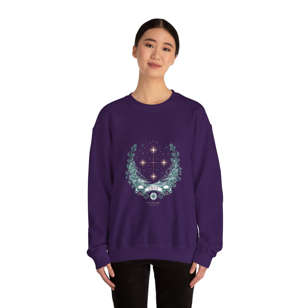 Matching Couple Sweatshirt - Aurora & Southern Cross Matching Couple Crewneck Sweatshirt Vintage Art His Hers Wedding Gift - Design B