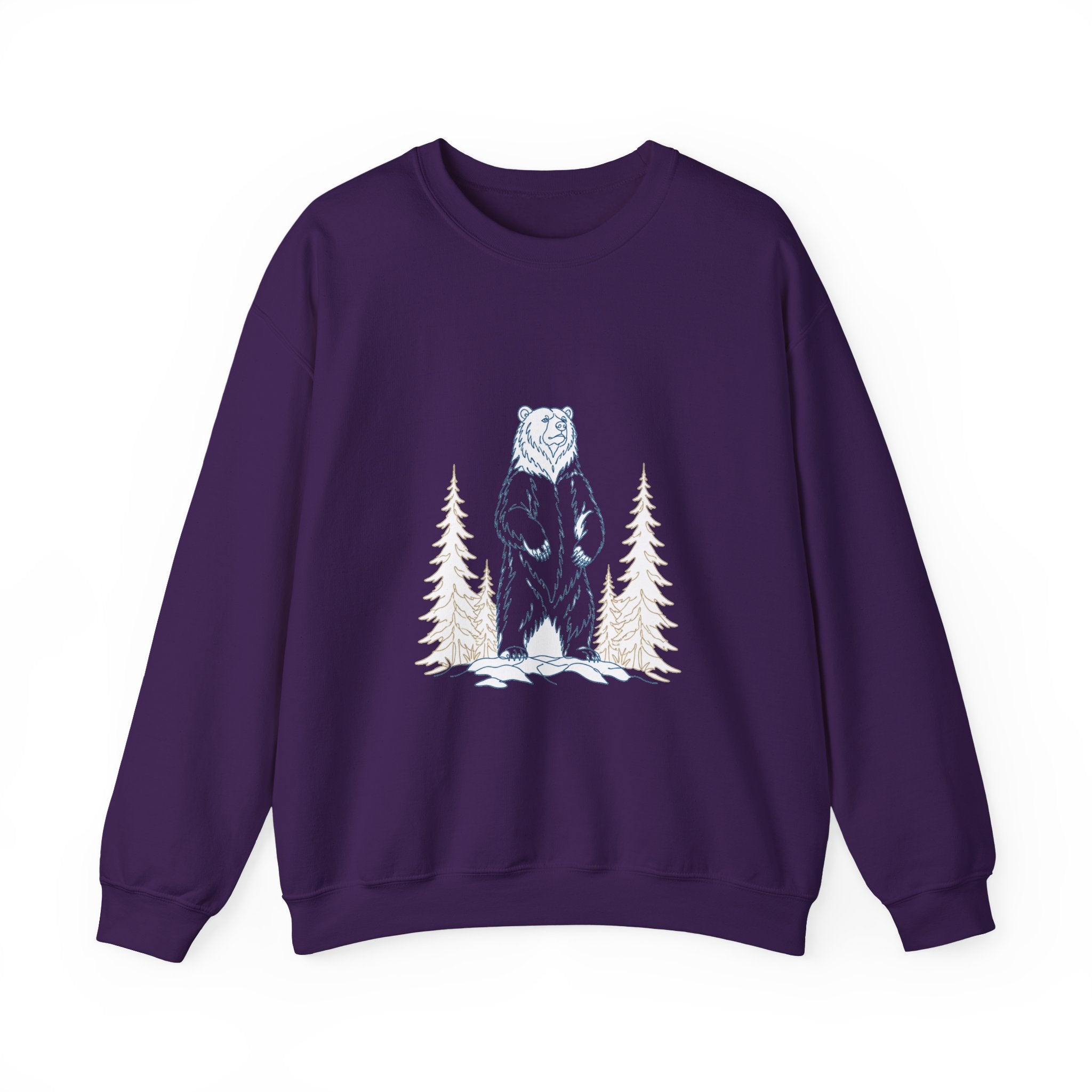 Matching Couple Sweatshirt - Bear & Deer Matching Couple Premium Fleece Sweatshirt Minimalist Art His Hers Christmas Gift - Design A