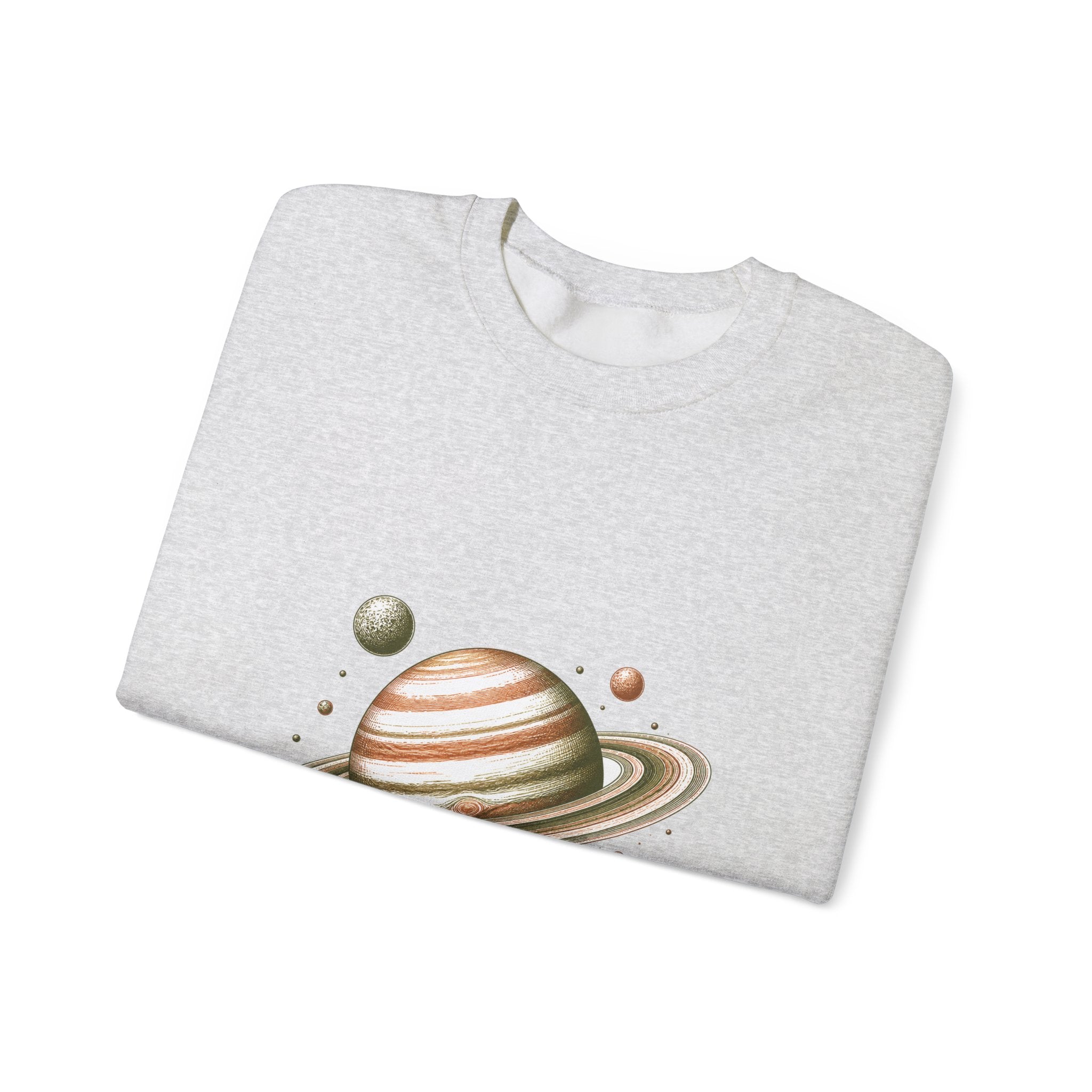 Matching Couple Sweatshirt - Saturn & Jupiter Matching Couple Comfort Colors Crew Hand-Drawn Art His Hers Anniversary Gift - Design A