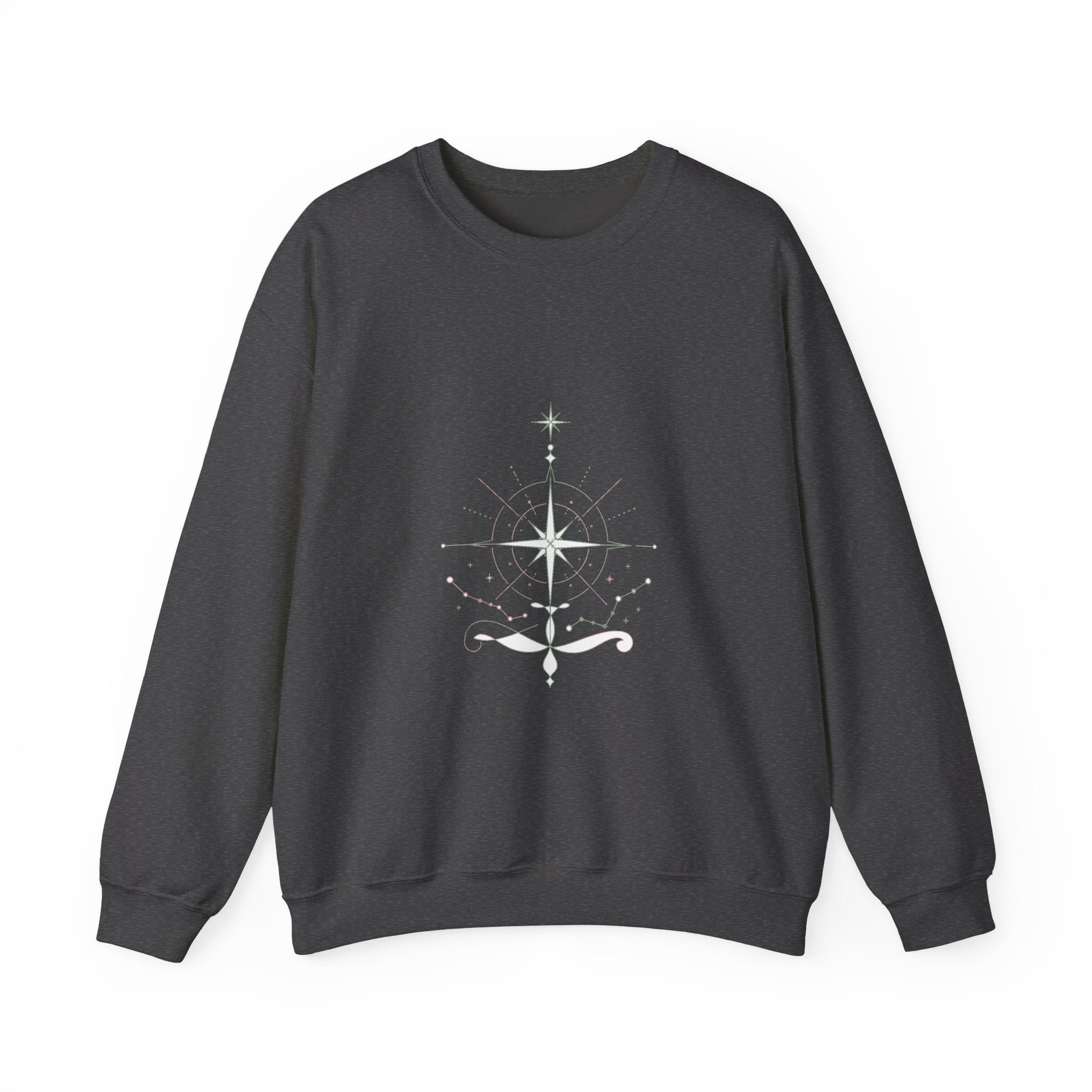 Matching Couple Sweatshirt - Shooting Star & North Star Matching Couple Premium Fleece Sweatshirt Minimalist Art His Hers Christmas Gift - Design B