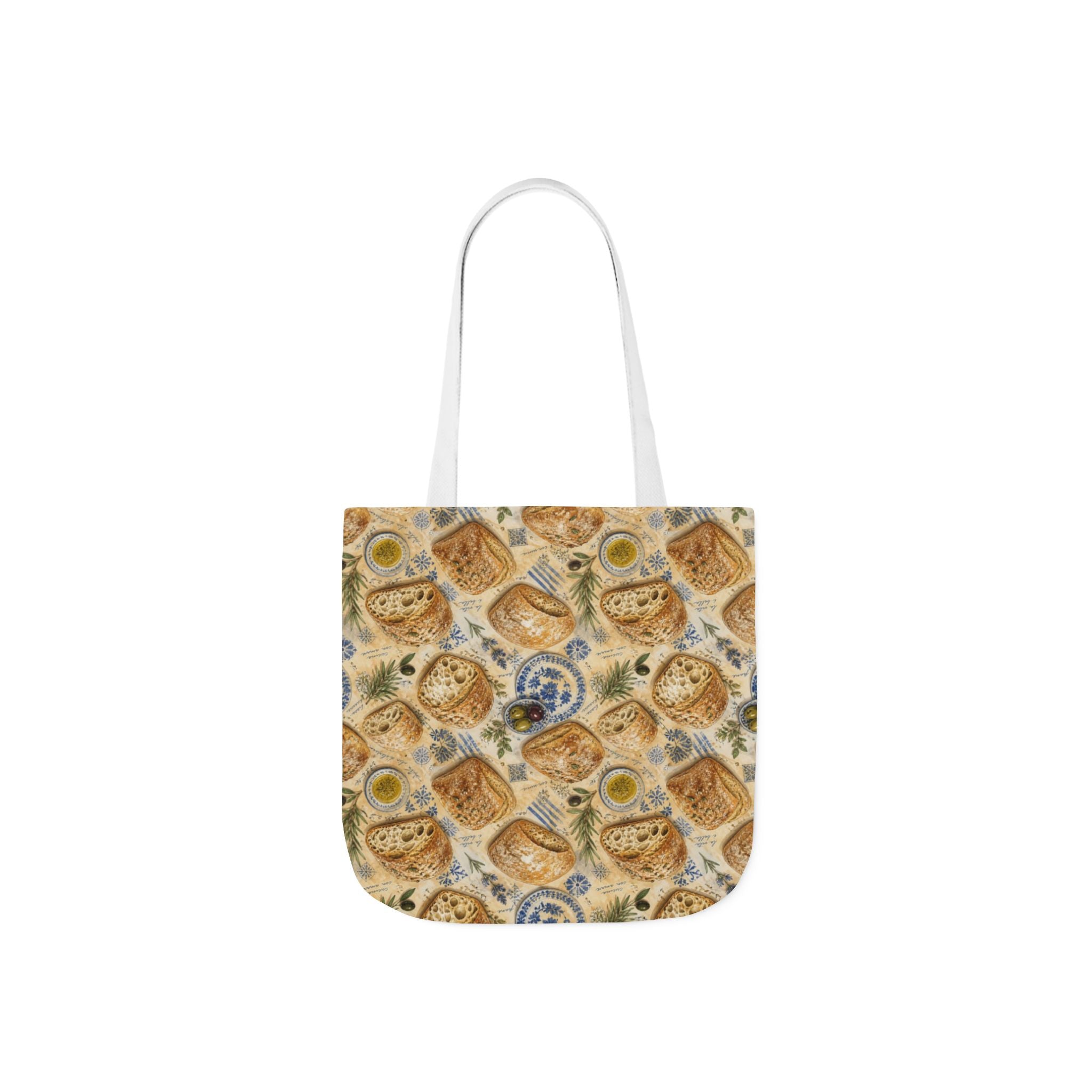 Ciabatta Rolls Canvas Tote Bag Mediterranean Kitchen Watercolor Design Italian Cottagecore Gift