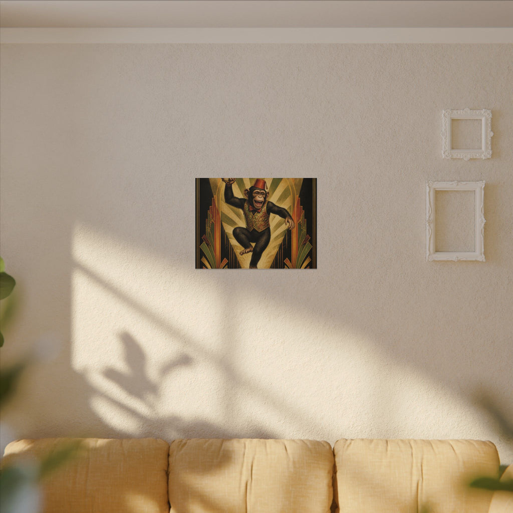 Dancing Monkey Wall Art Canvas 16×20 Art Deco Entryway Decor Maximalist Print
