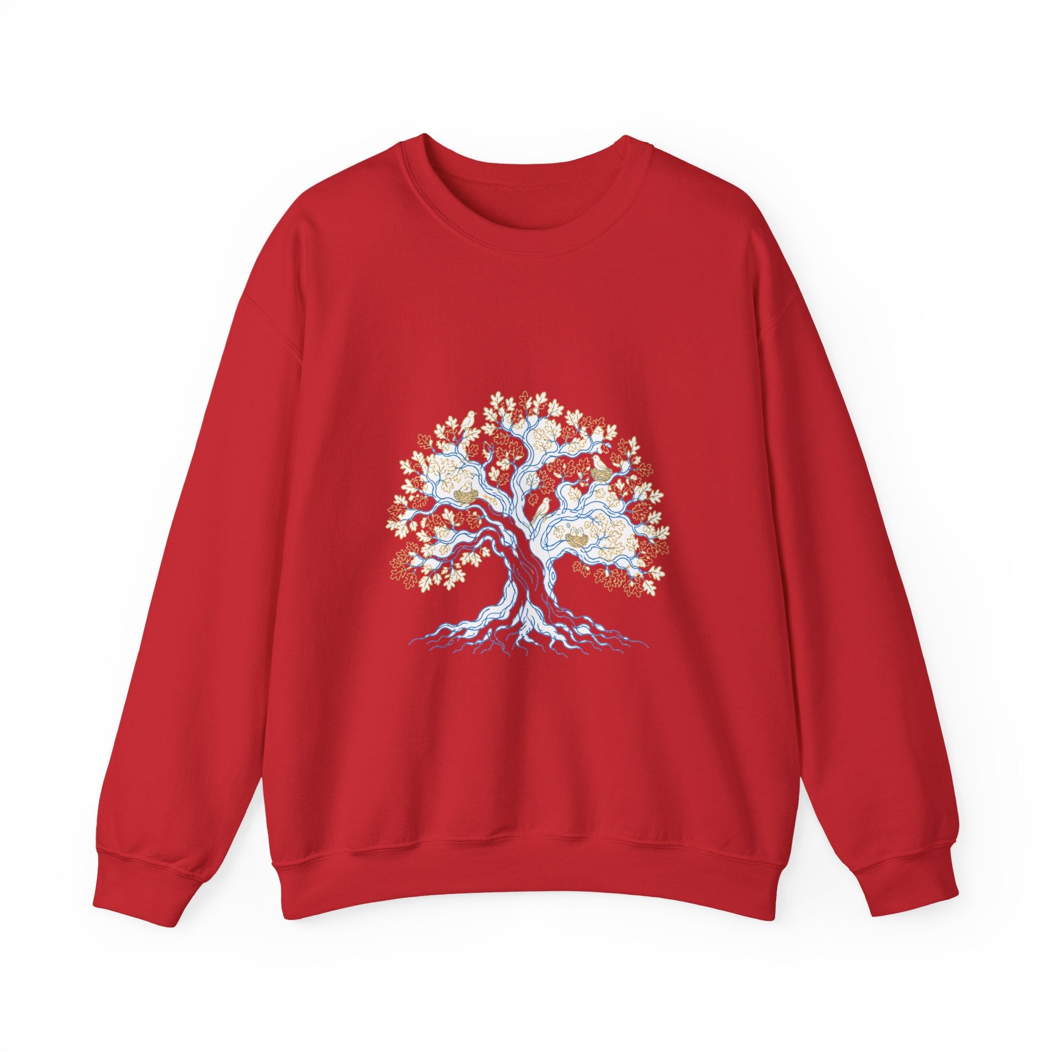Matching Couple Sweatshirt - Ancient Oak & Deep Roots Matching Couple Crewneck Sweatshirt Minimalist Art His Hers Valentine Gift - Design A