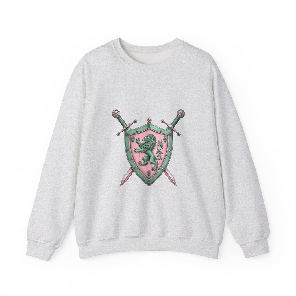 Matching Couple Sweatshirt - Crown & Shield Matching Couple Comfort Colors Crew Hand-Drawn Art His Hers Anniversary Gift - Design B
