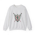 Matching Couple Sweatshirt - Crown & Shield Matching Couple Comfort Colors Crew Hand-Drawn Art His Hers Anniversary Gift - Design B