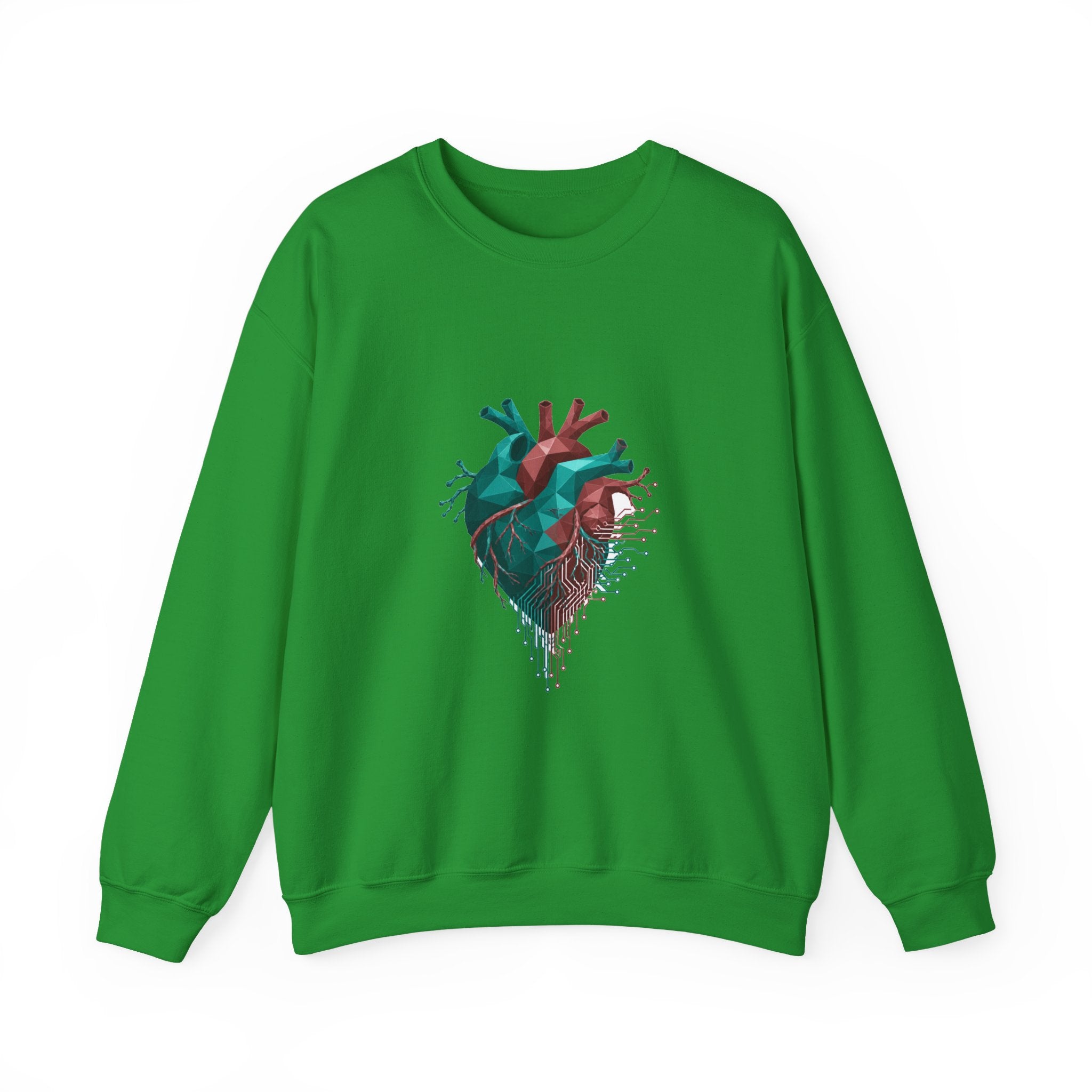 Matching Couple Sweatshirt - Robot & Heart Matching Couple Comfort Colors Crew Geometric Art His Hers Love Gift - Design B