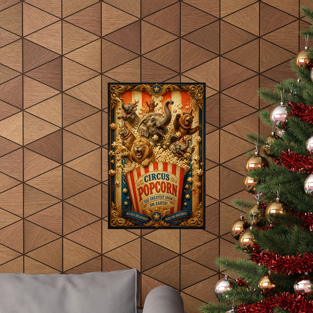 Popcorn Box Animals Wall Art Poster 18×24 Baroque Home Office Decor Maximalist Print