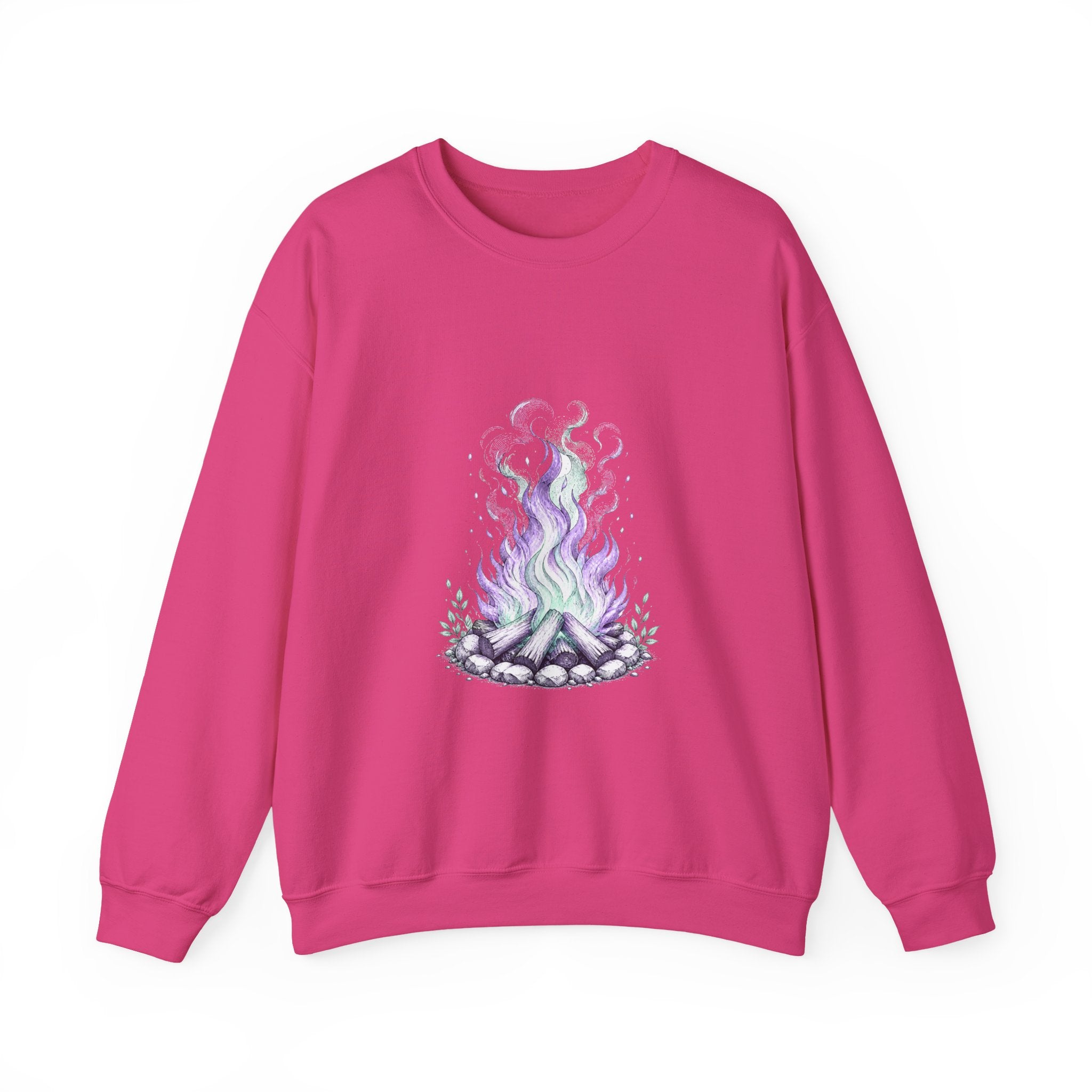 Matching Couple Sweatshirt - Wildfire & Waterfall Matching Couple Crewneck Sweatshirt Hand-Drawn Art His Hers Best Friend Gift - Design A