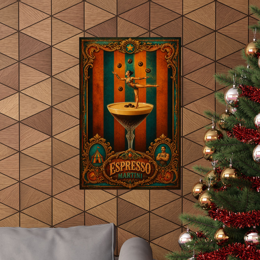 Espresso Martini Acrobat Wall Art Poster 24×36 Baroque Studio Decor Maximalist Print