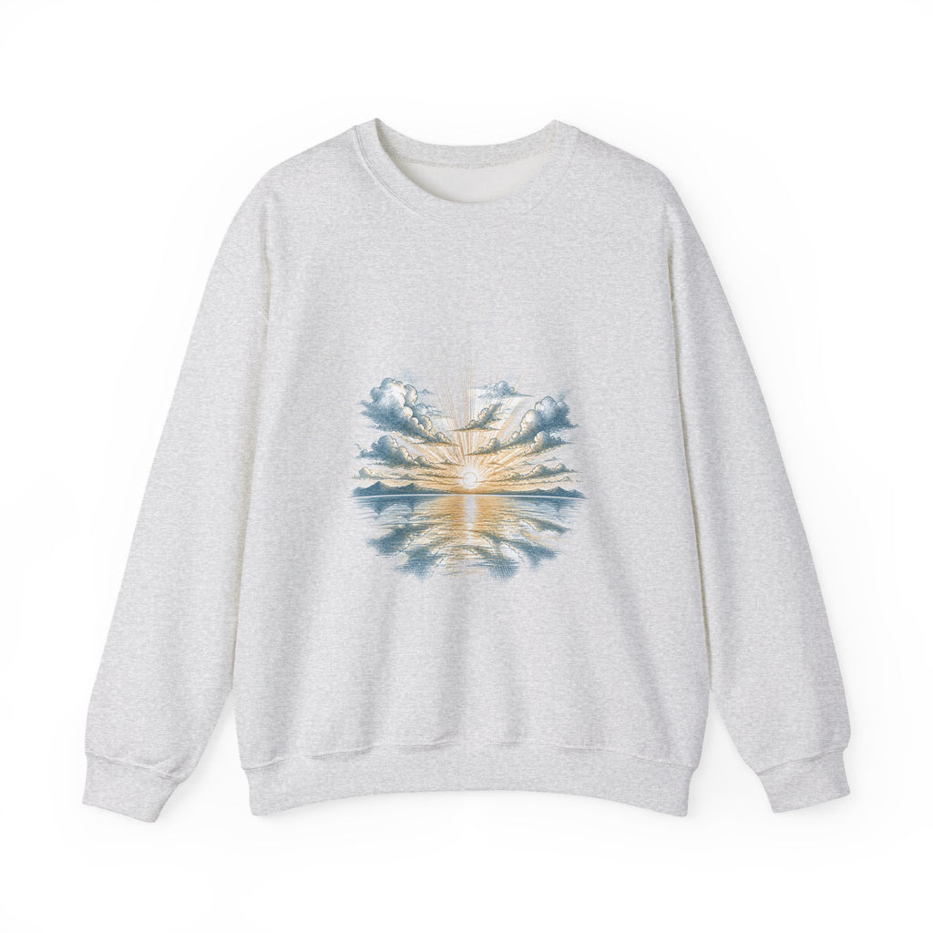 Matching Couple Sweatshirt - Sunrise & Sunset Matching Couple Comfort Colors Crew Hand-Drawn Art His Hers Anniversary Gift - Design A