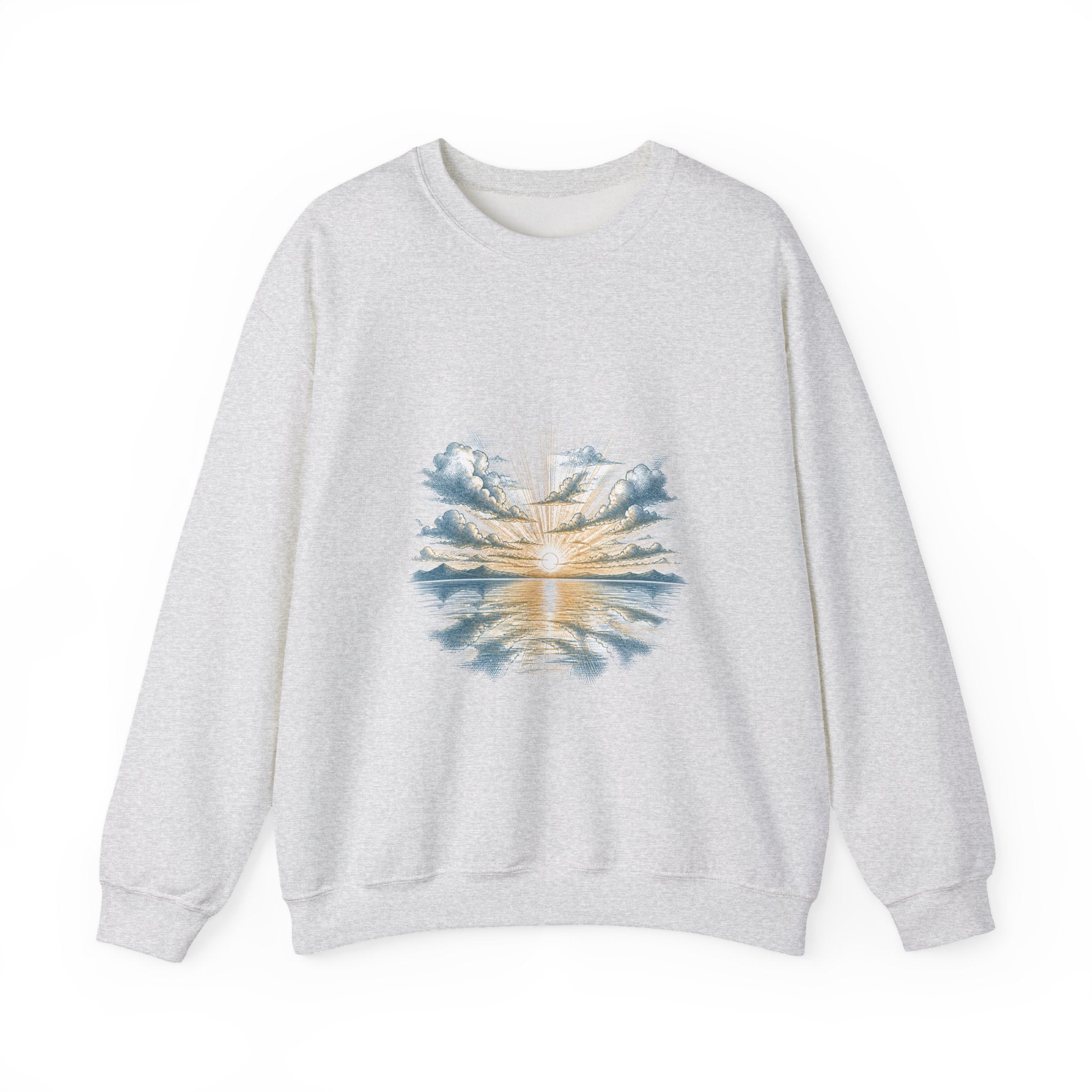 Matching Couple Sweatshirt - Sunrise & Sunset Matching Couple Comfort Colors Crew Hand-Drawn Art His Hers Anniversary Gift - Design A