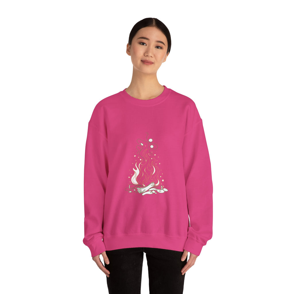 Matching Couple Sweatshirt - Wildfire & Waterfall Matching Couple Comfort Colors Crew Minimalist Art His Hers Christmas Gift - Design A