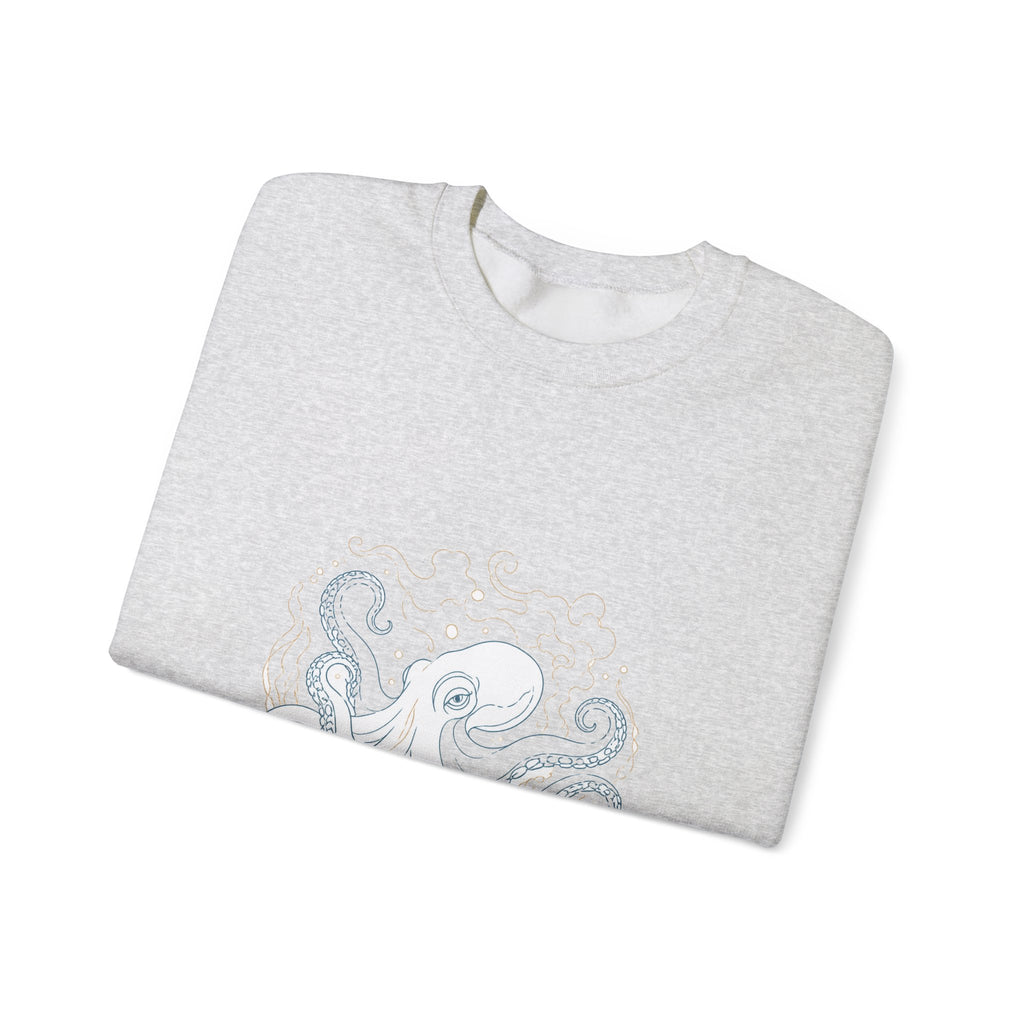 Matching Couple Sweatshirt - Octopus & Jellyfish Matching Couple Crewneck Sweatshirt Minimalist Art His Hers Valentine Gift - Design A