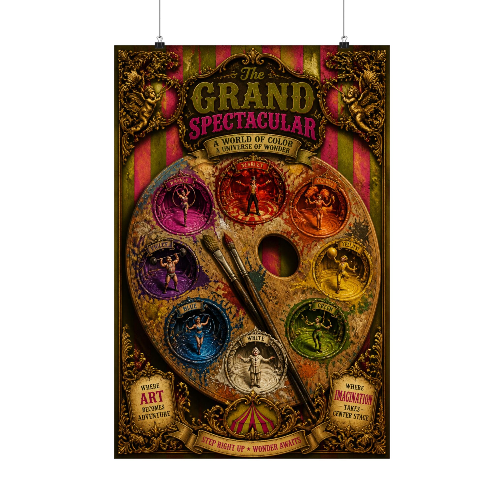 Paint Palette Stage Wall Art Poster 18×24 Baroque Home Office Decor Maximalist Print