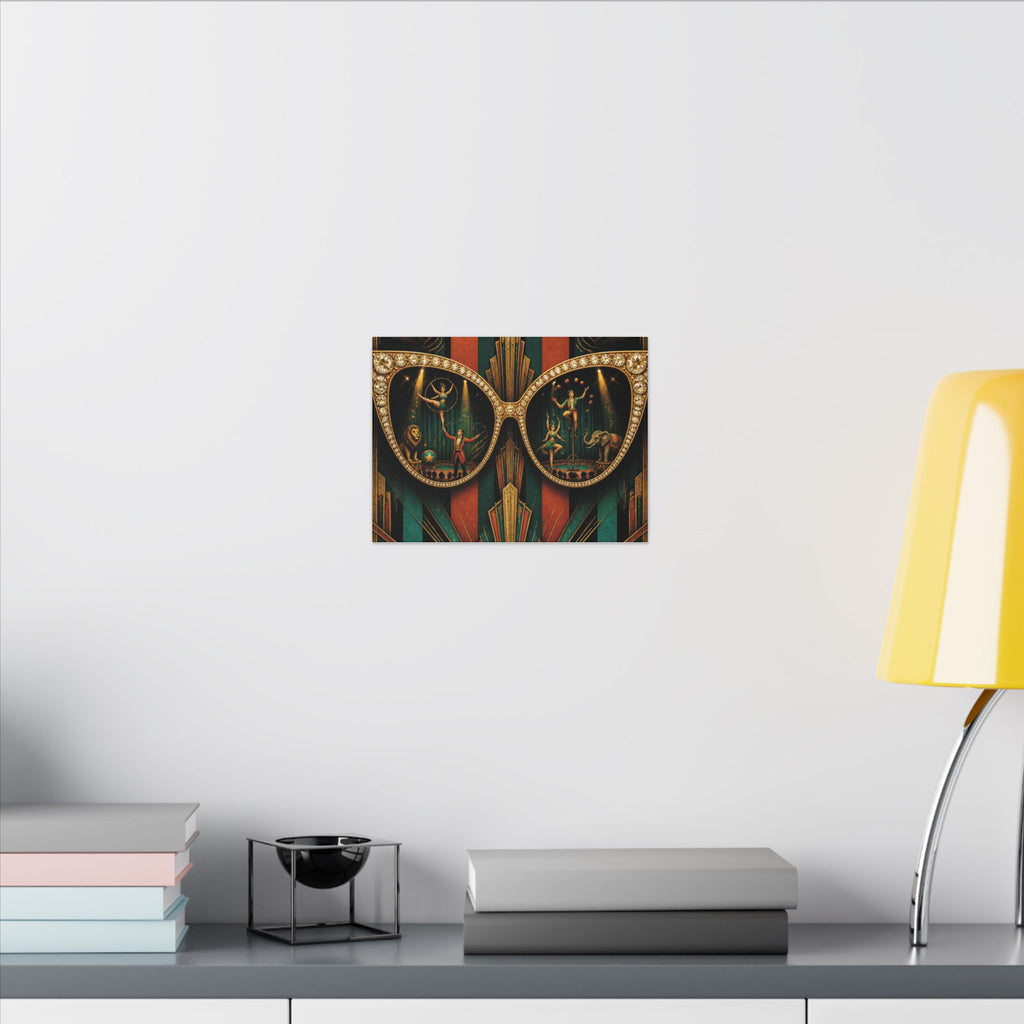 Sunglasses Circus Ring Wall Art Canvas 24×36 Art Deco Bar Area Decor Maximalist Print