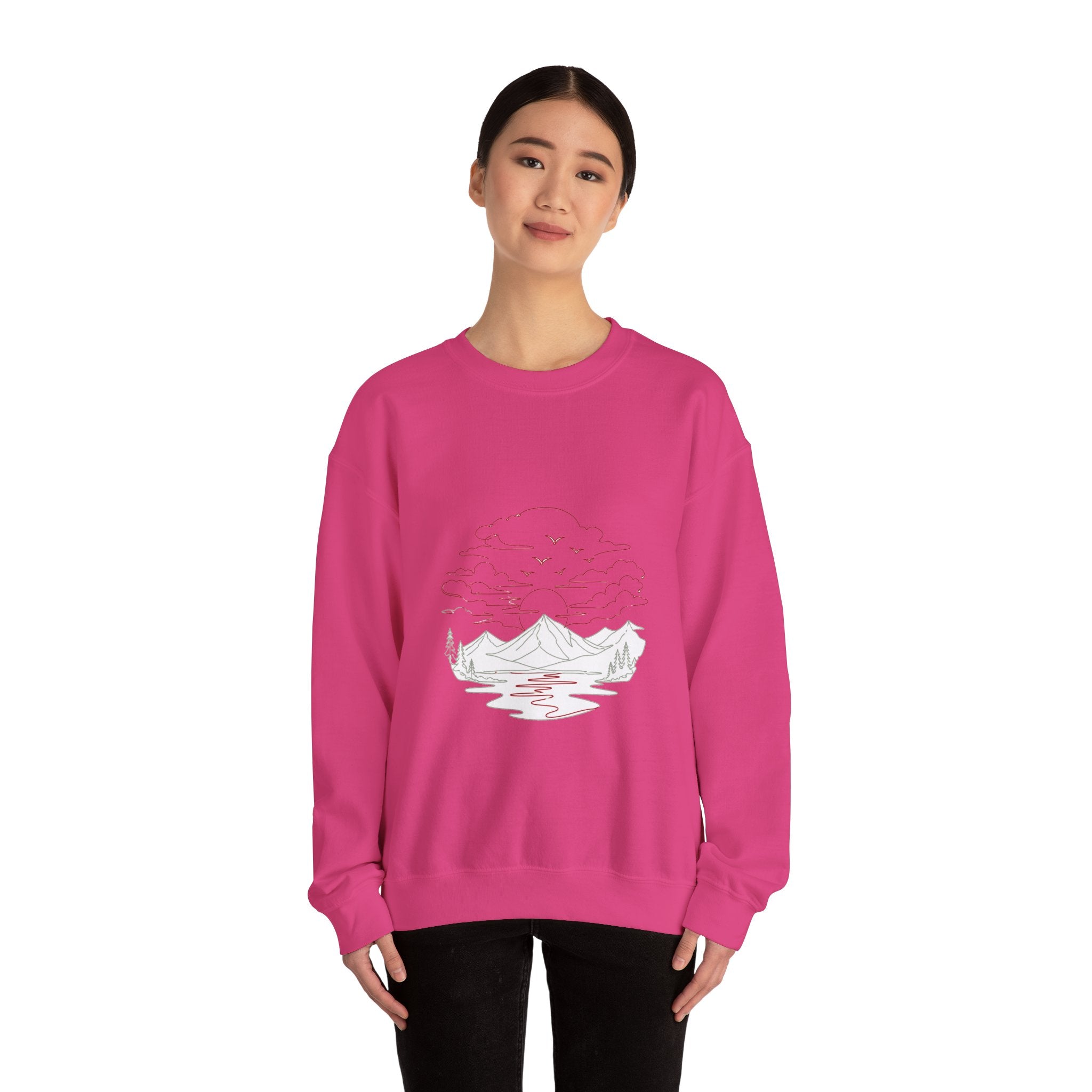 Matching Couple Sweatshirt - Sunrise & Sunset Matching Couple Comfort Colors Crew Minimalist Art His Hers Christmas Gift - Design B