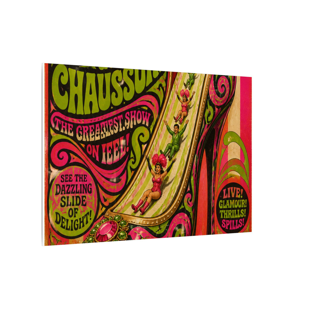 High Heel Slide Wall Art Canvas 24×36 Psychedelic Dining Room Decor Maximalist Print