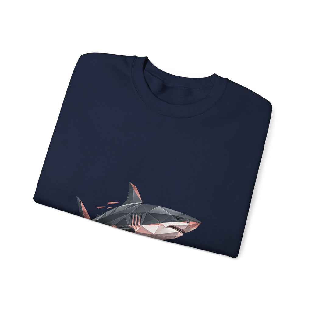 Matching Couple Sweatshirt - Shark & Dolphin Matching Couple Premium Fleece Sweatshirt Geometric Art His Hers Love Gift - Design A