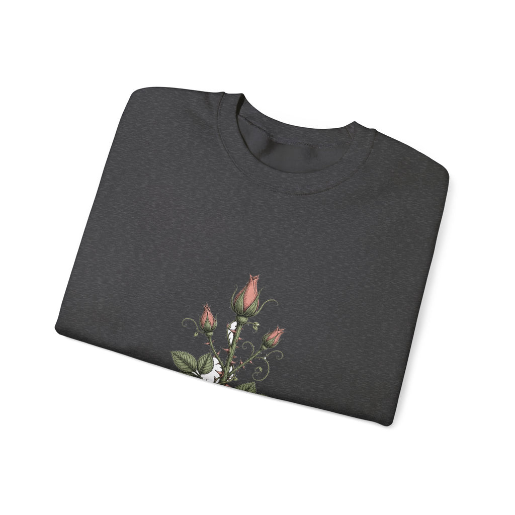 Matching Couple Sweatshirt - Rose & Thorn Matching Couple Comfort Colors Crew Hand-Drawn Art His Hers Anniversary Gift - Design B