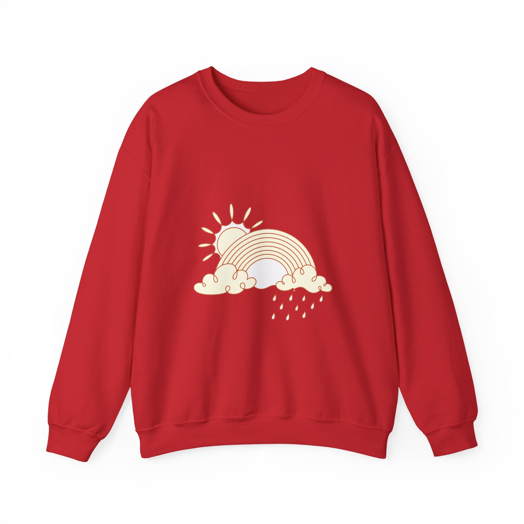 Matching Couple Sweatshirt - Storm & Rainbow Matching Couple Premium Fleece Sweatshirt Minimalist Art His Hers Christmas Gift - Design B