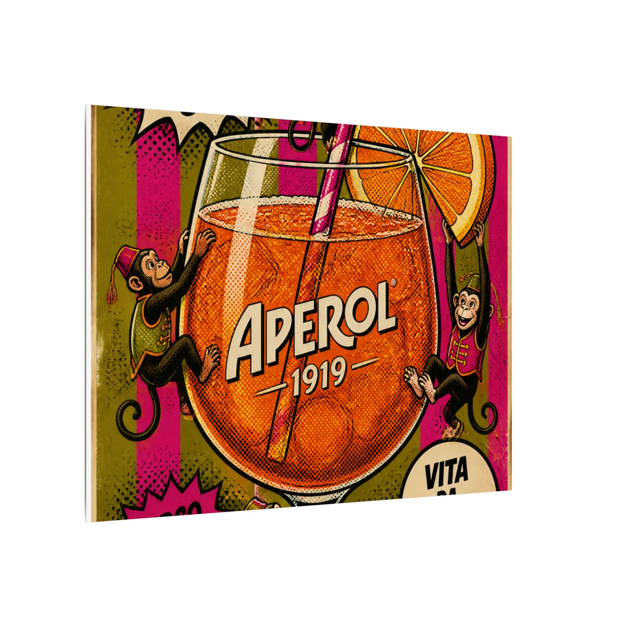 Aperol Spritz Monkeys Wall Art Canvas 16×20 Pop Art Living Room Decor Maximalist Print