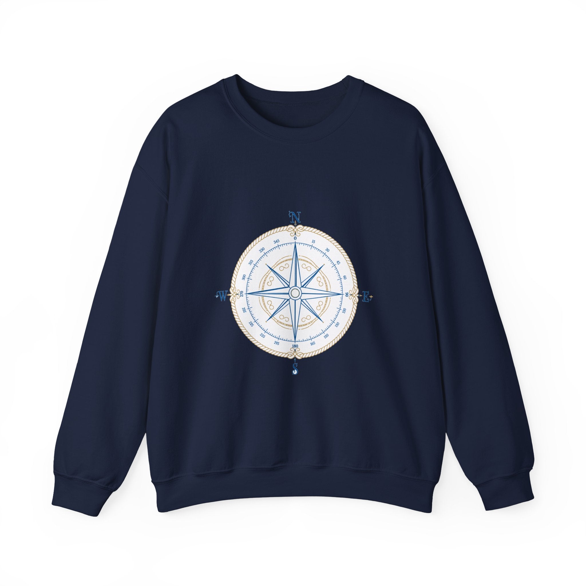 Matching Couple Sweatshirt - Compass North & South Matching Couple Premium Fleece Sweatshirt Minimalist Art His Hers Christmas Gift - Design A