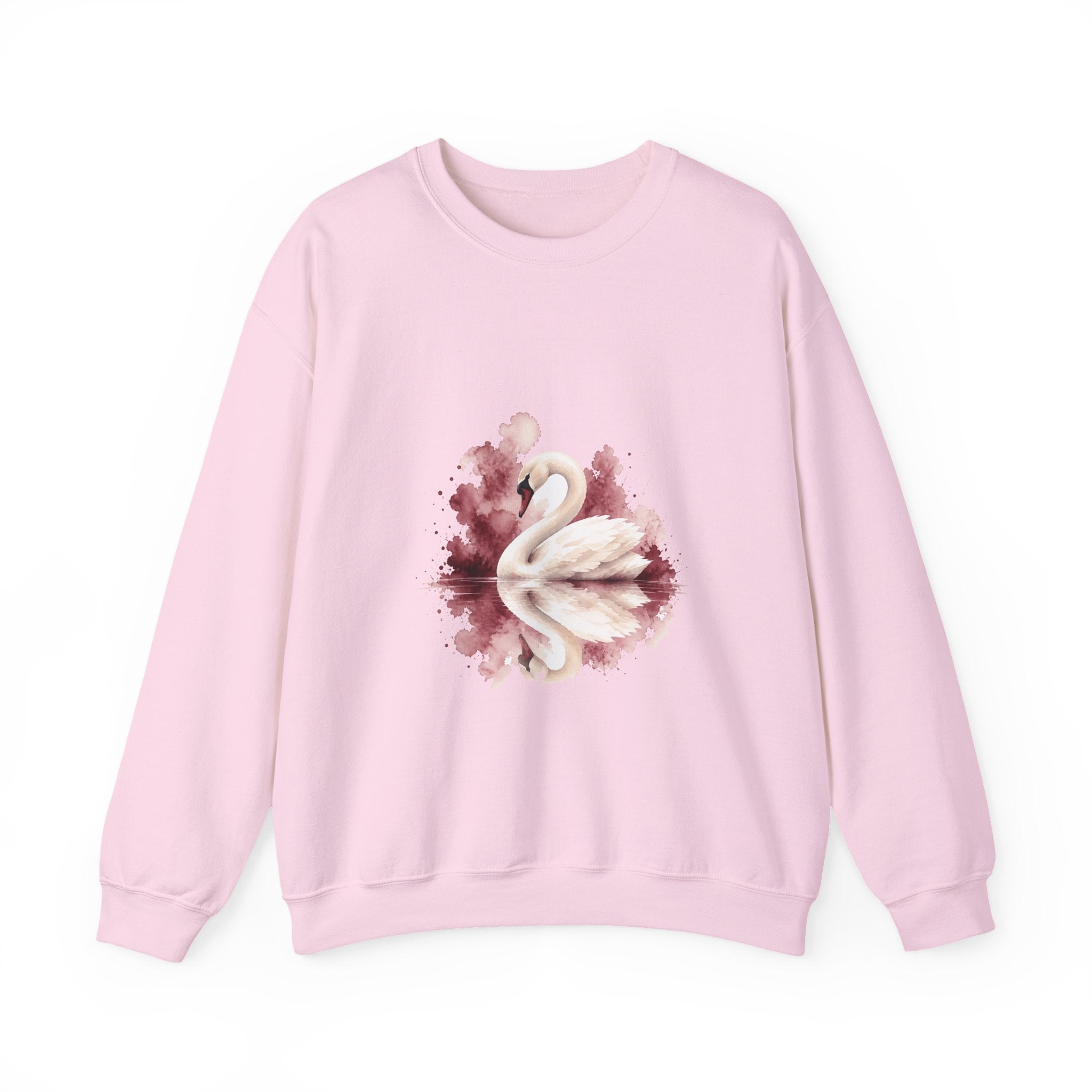 Matching Couple Sweatshirt - Raven & Swan Matching Couple Premium Fleece Sweatshirt Watercolor Art His Hers Birthday Gift - Design B
