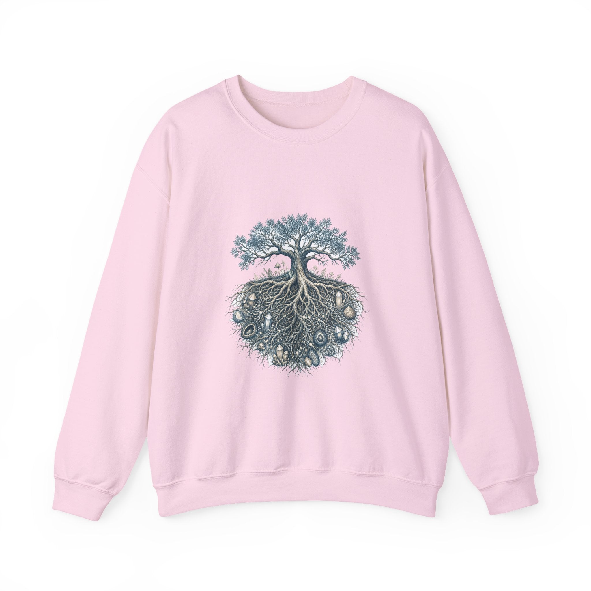 Matching Couple Sweatshirt - Ancient Oak & Deep Roots Matching Couple Comfort Colors Crew Hand-Drawn Art His Hers Anniversary Gift - Design B
