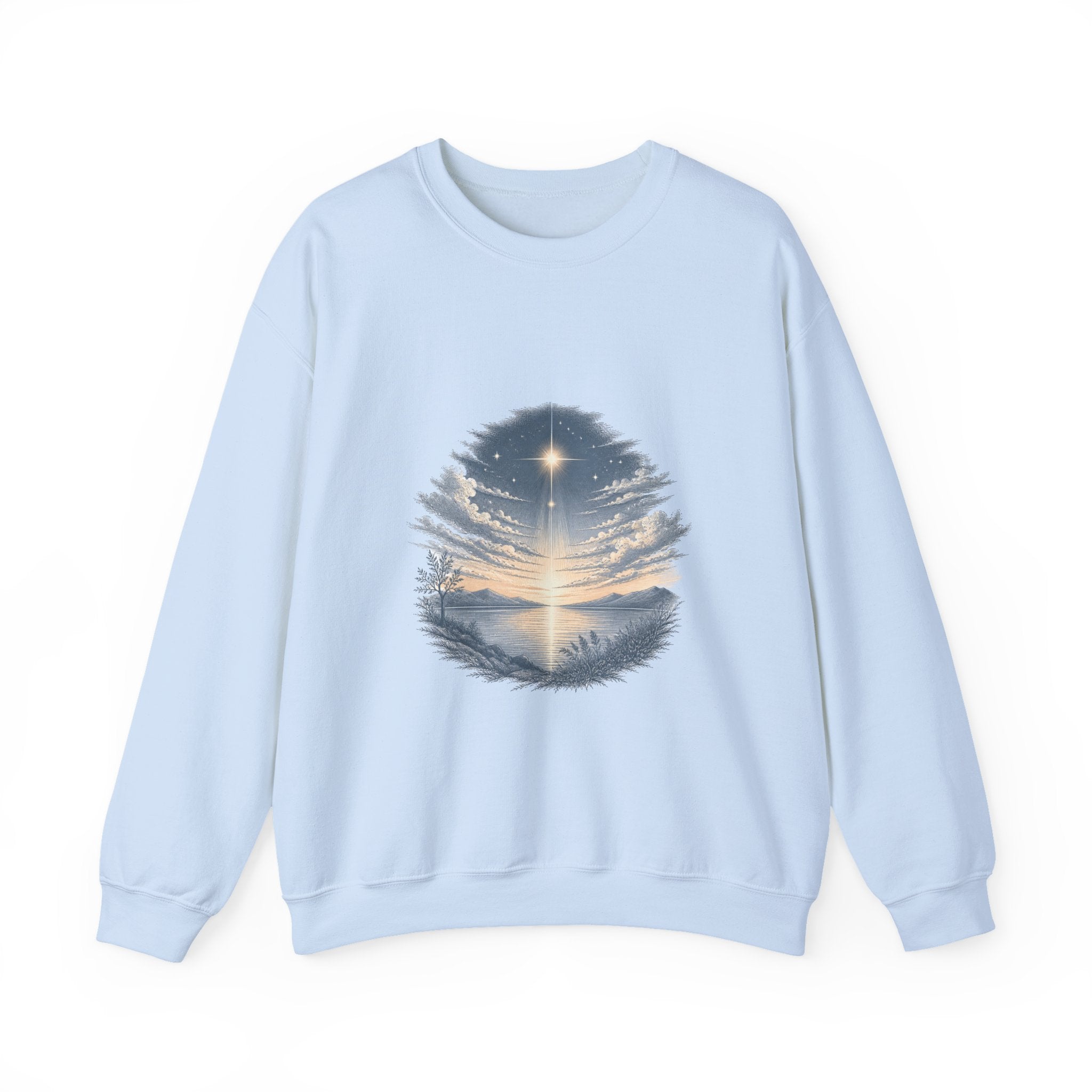Matching Couple Sweatshirt - Evening & Morning Star Matching Couple Crewneck Sweatshirt Hand-Drawn Art His Hers Best Friend Gift - Design A