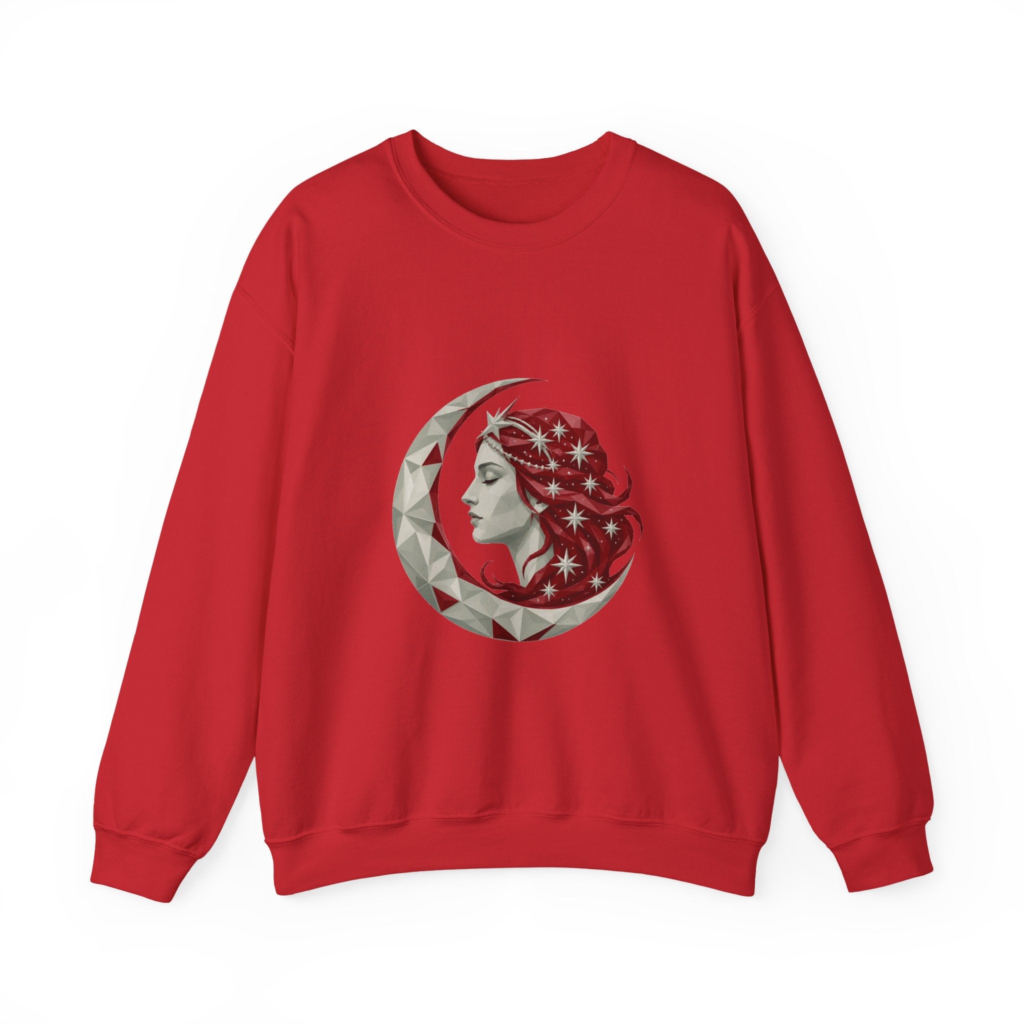 Matching Couple Sweatshirt - Helios & Selene Matching Couple Premium Fleece Sweatshirt Geometric Art His Hers Love Gift - Design B