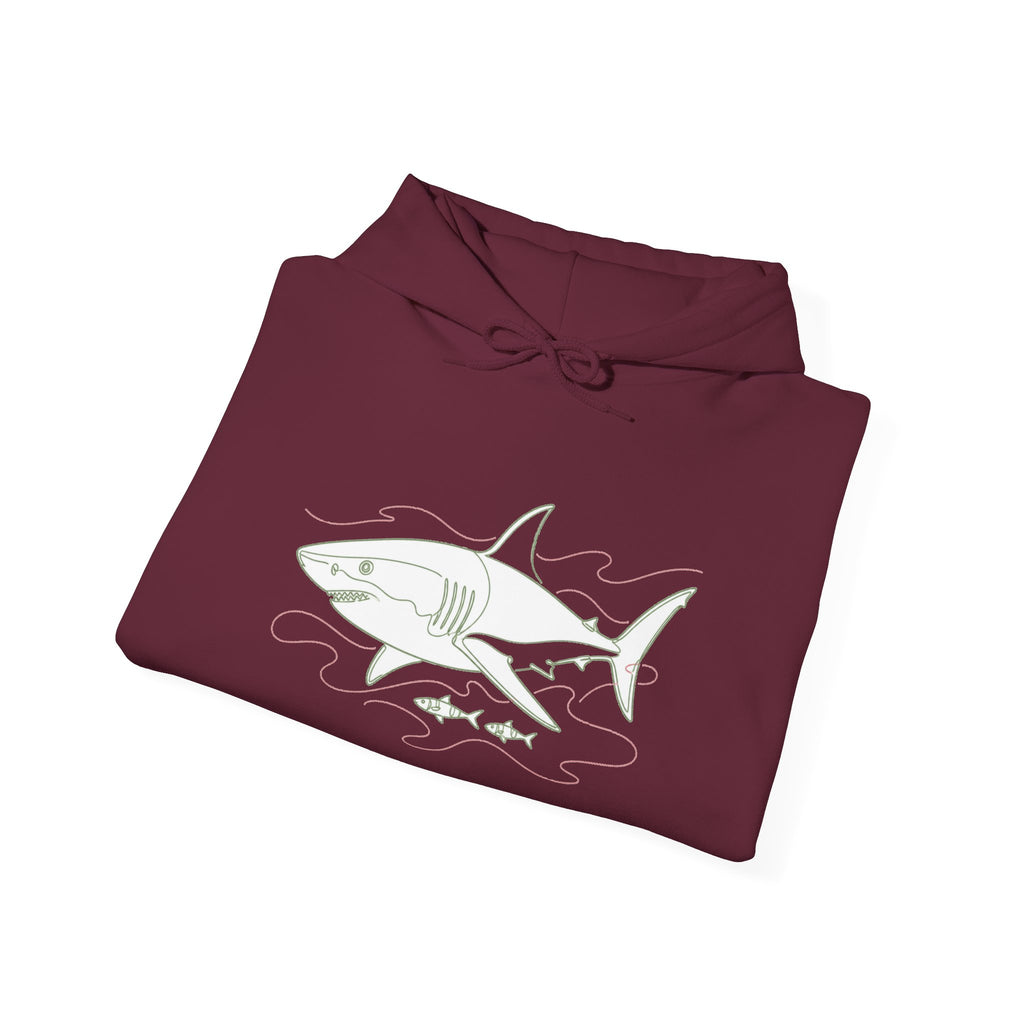 Matching Couple Sweatshirt - Shark & Dolphin Matching Couple Hooded Sweatshirt Minimalist Art His Hers Valentine Gift - Design A