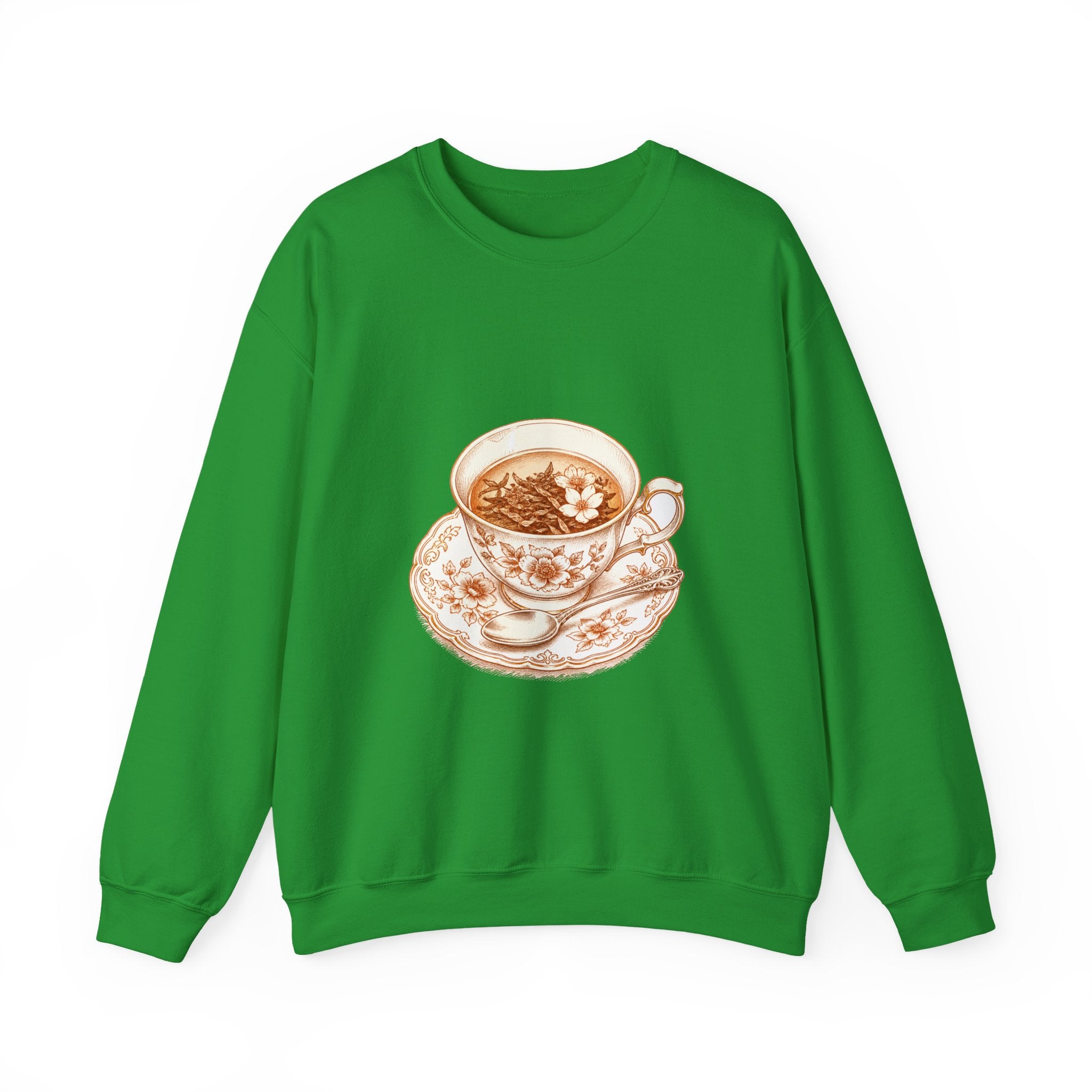 Matching Couple Sweatshirt - Coffee & Tea Matching Couple Crewneck Sweatshirt Hand-Drawn Art His Hers Best Friend Gift - Design B