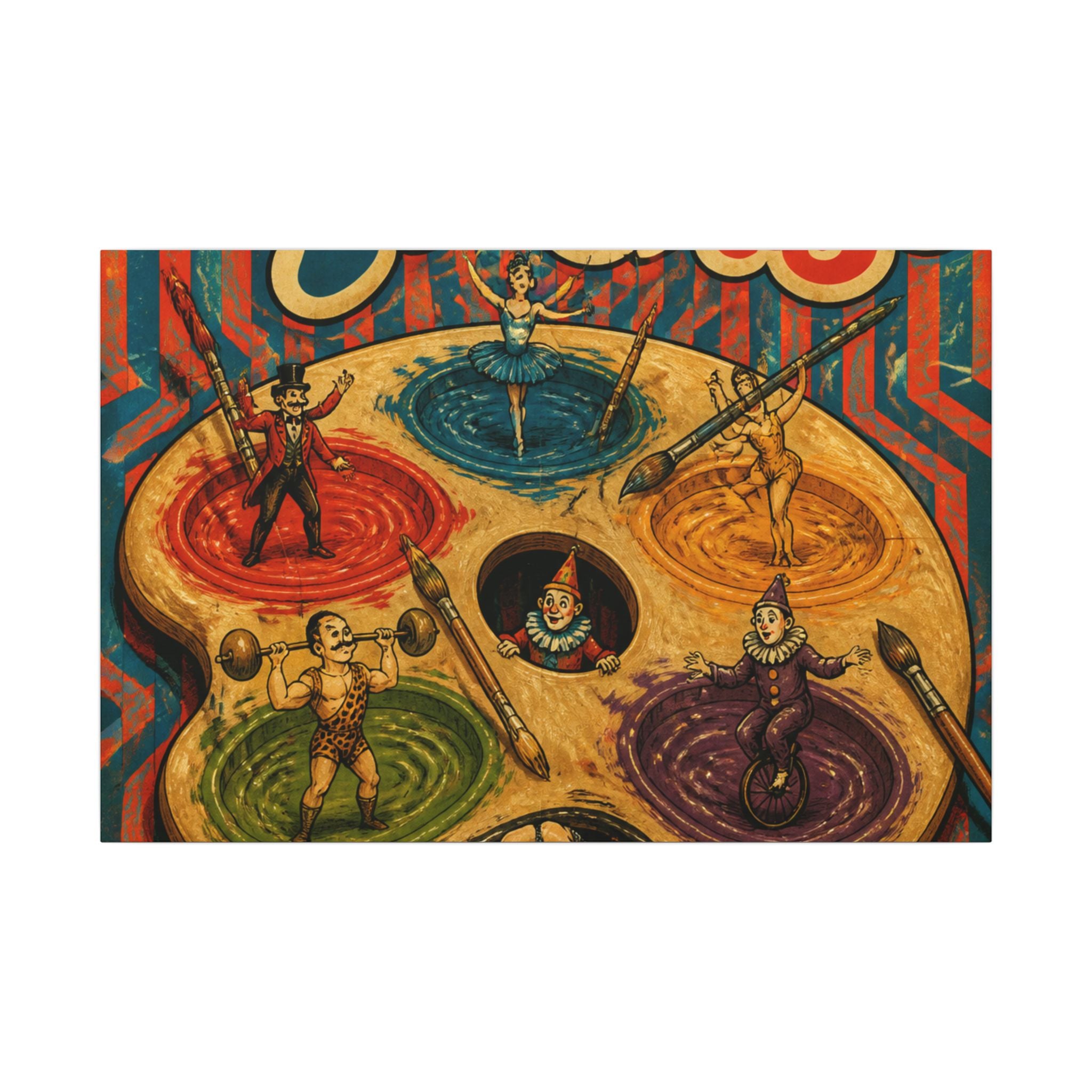 Paint Palette Stage Wall Art Canvas 24×36 Psychedelic Dining Room Decor Maximalist Print