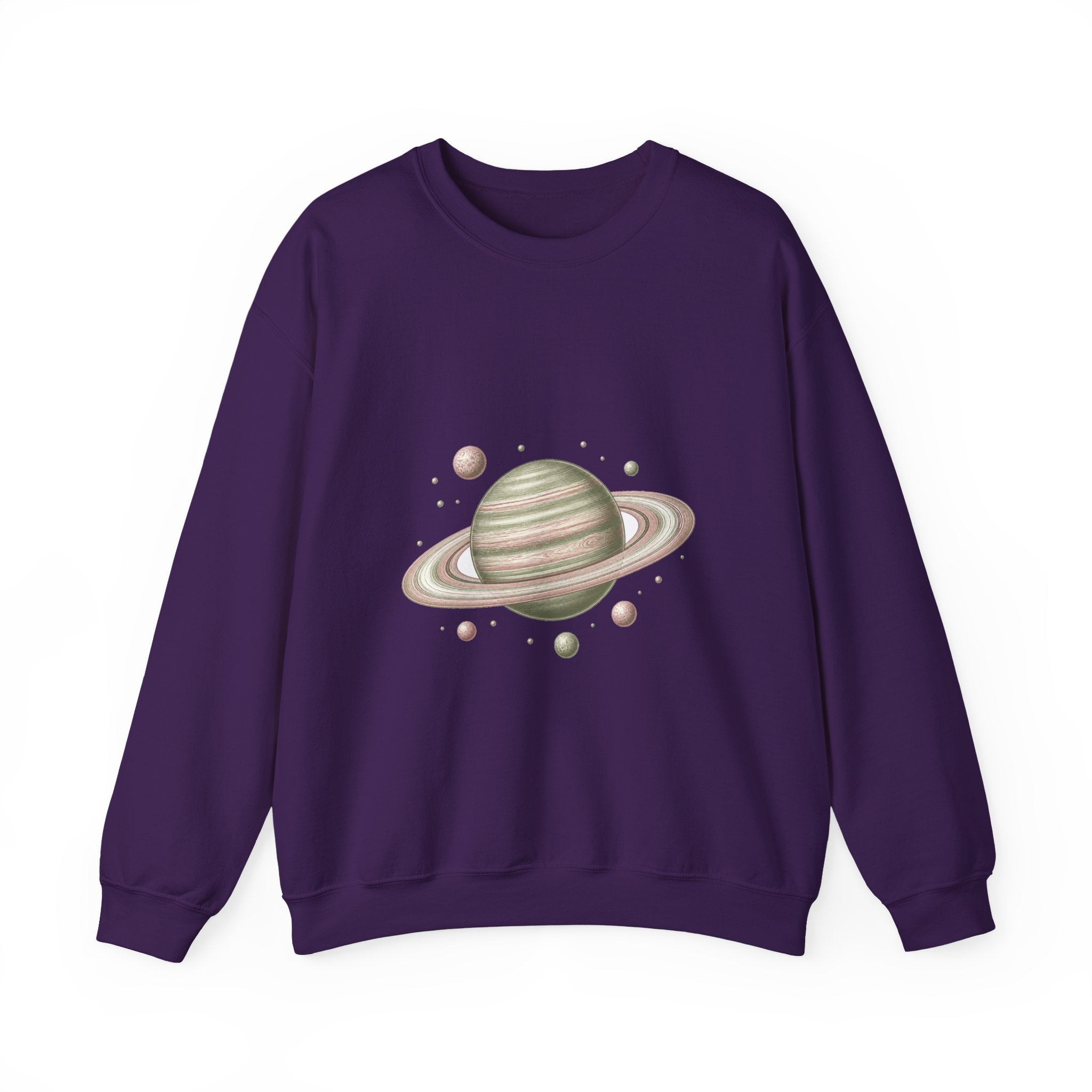 Matching Couple Sweatshirt - Saturn & Jupiter Matching Couple Premium Fleece Sweatshirt Vintage Art His Hers Honeymoon Gift - Design A