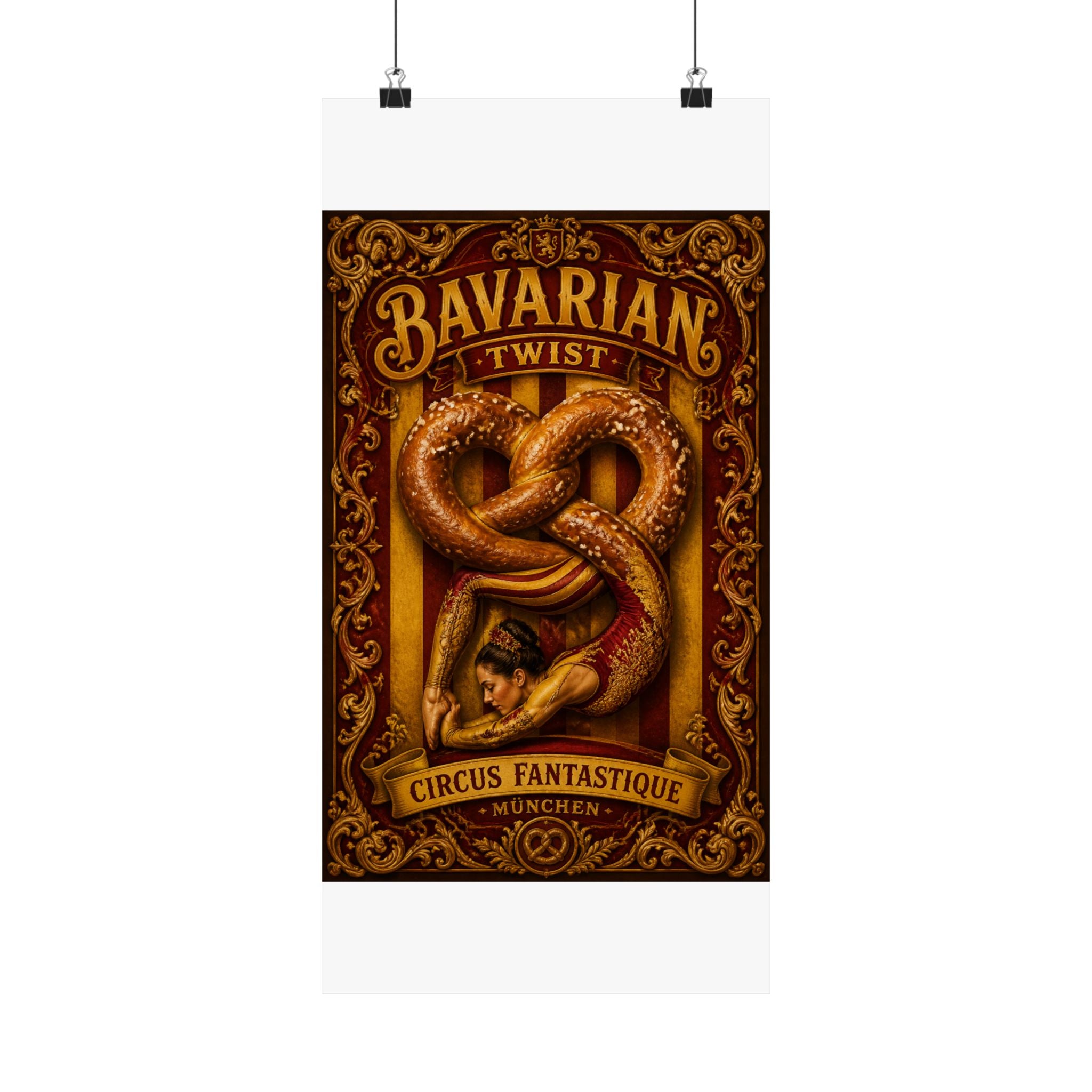 Pretzel Contortionist Wall Art Poster 18×24 Baroque Home Office Decor Maximalist Print
