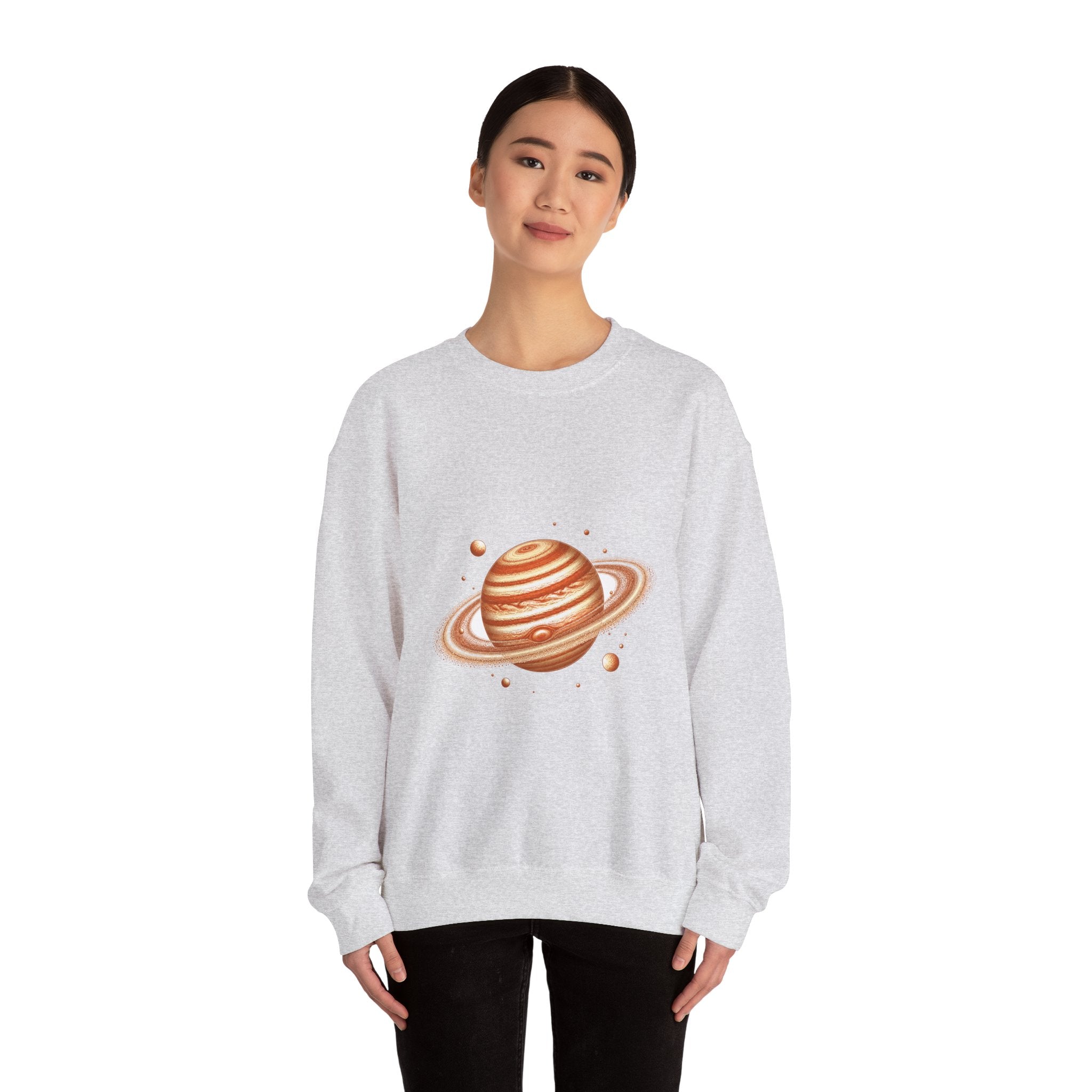 Matching Couple Sweatshirt - Astronaut & Planet Matching Couple Comfort Colors Crew Vintage Art His Hers Honeymoon Gift - Design B