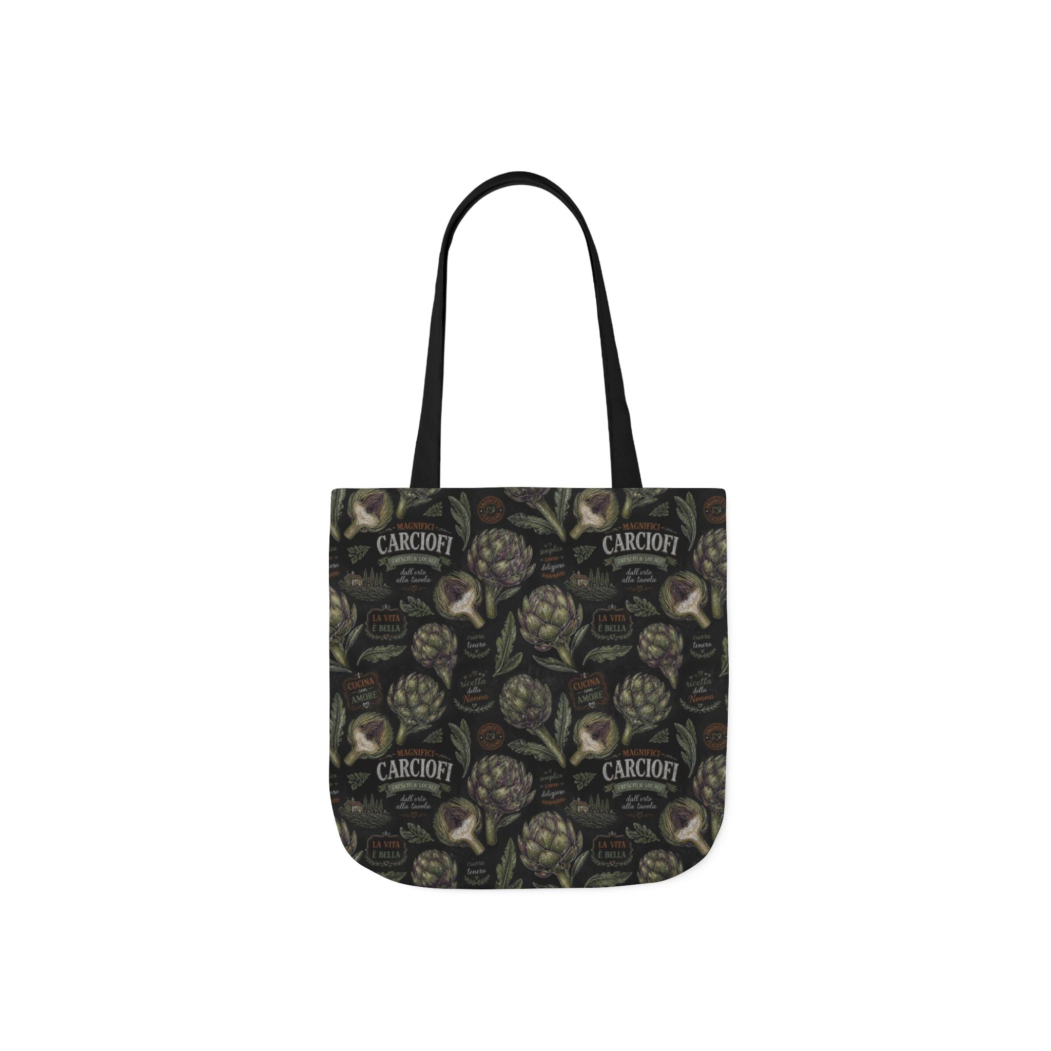 Globe Artichokes Canvas Tote Bag Mediterranean Kitchen Chalk Art Design Italian Cottagecore Gift