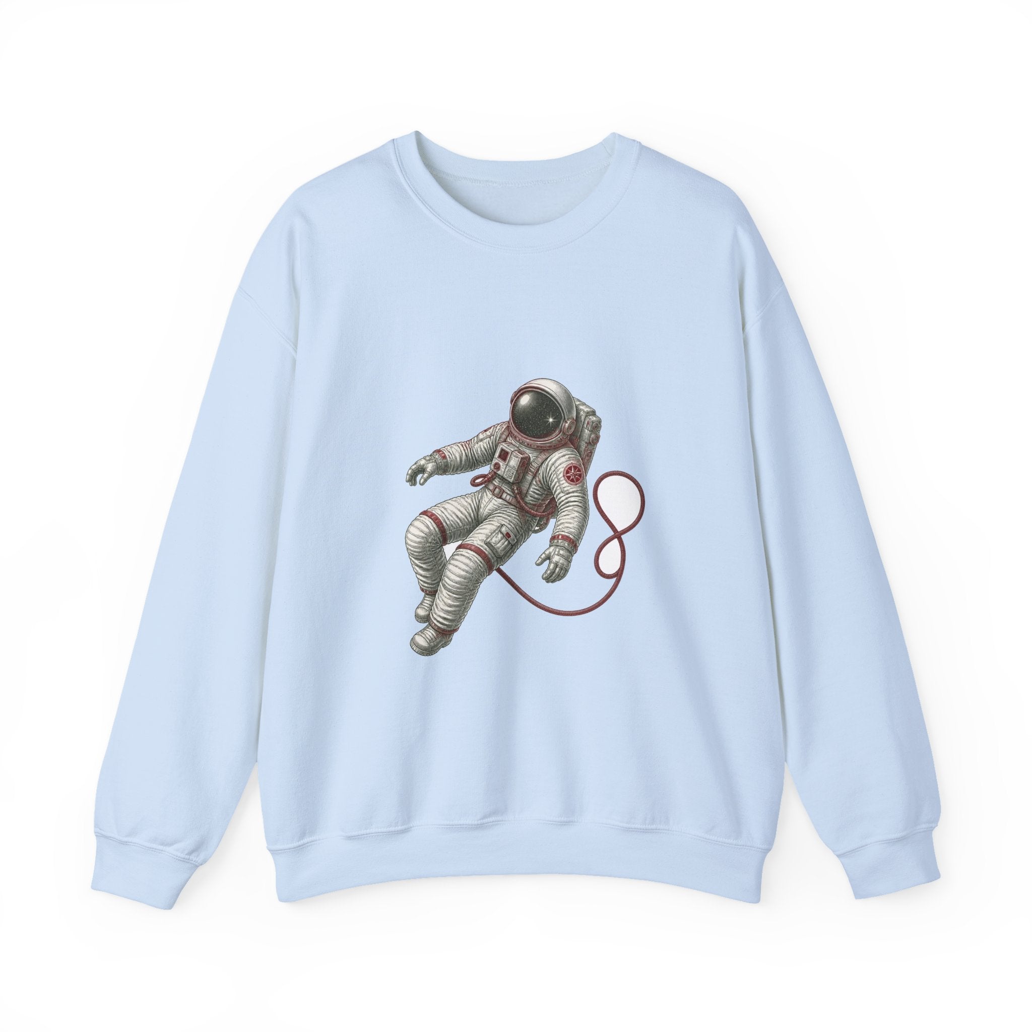 Matching Couple Sweatshirt - Astronaut & Planet Matching Couple Crewneck Sweatshirt Vintage Art His Hers Wedding Gift - Design A