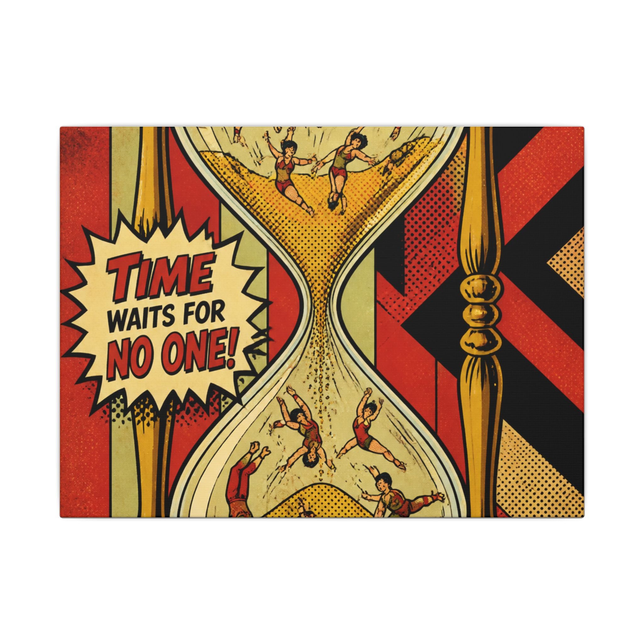 Hourglass Acrobats Wall Art Canvas 24×36 Pop Art Restaurant Decor Maximalist Print