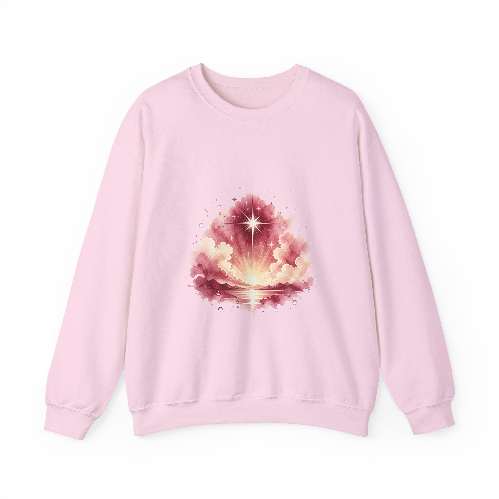 Matching Couple Sweatshirt - Evening & Morning Star Matching Couple Crewneck Sweatshirt Watercolor Art His Hers Engagement Gift - Design B
