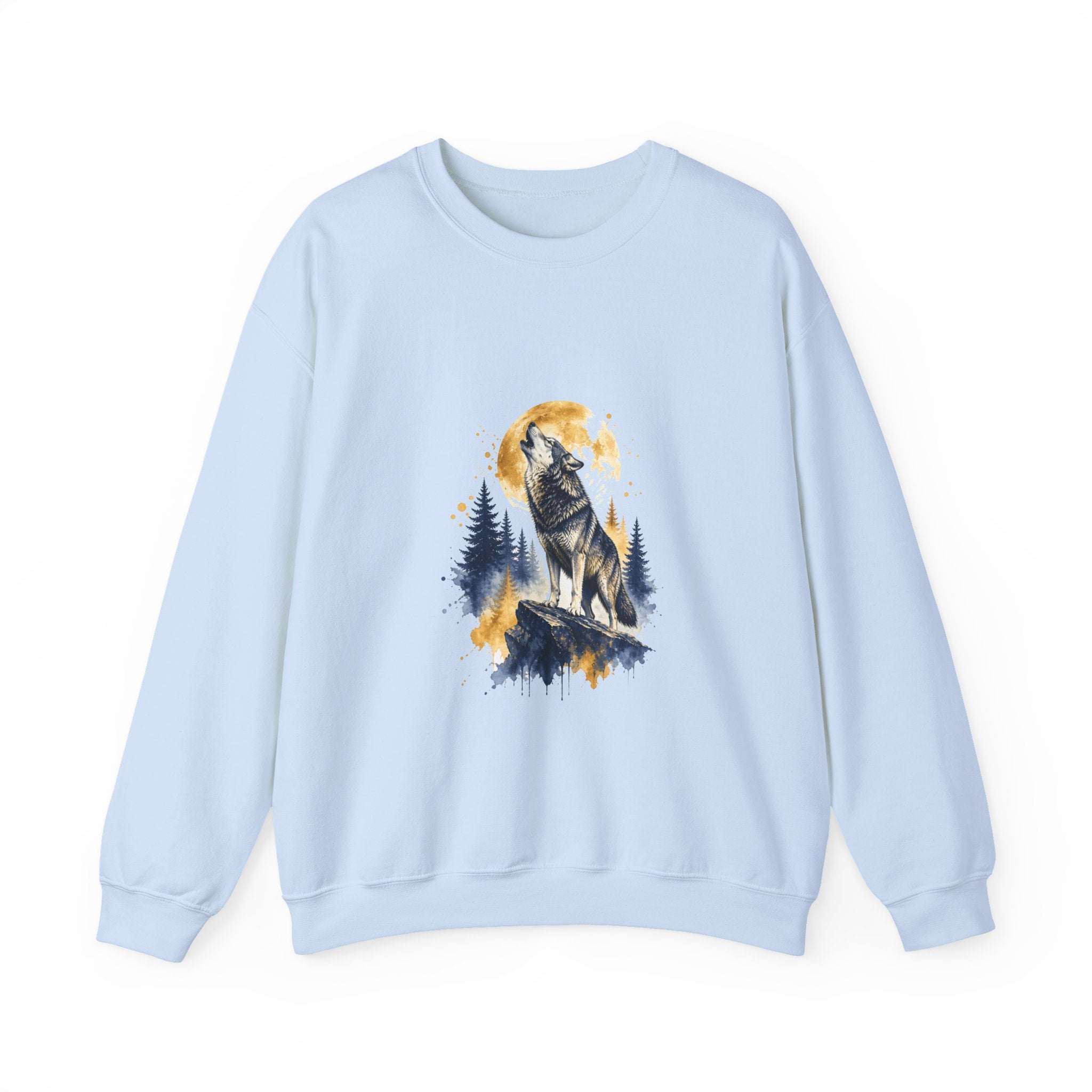Matching Couple Sweatshirt - Wolf & Dove Matching Couple Comfort Colors Crew Watercolor Art His Hers Birthday Gift - Design A
