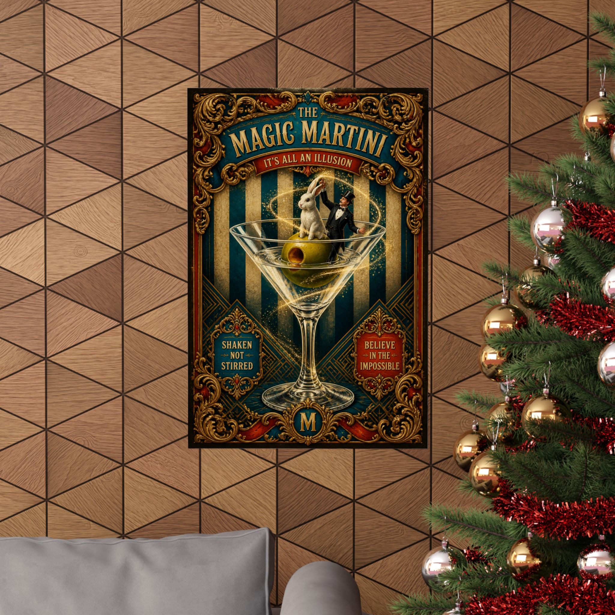 Martini Magician Wall Art Poster 18×24 Baroque Home Office Decor Maximalist Print