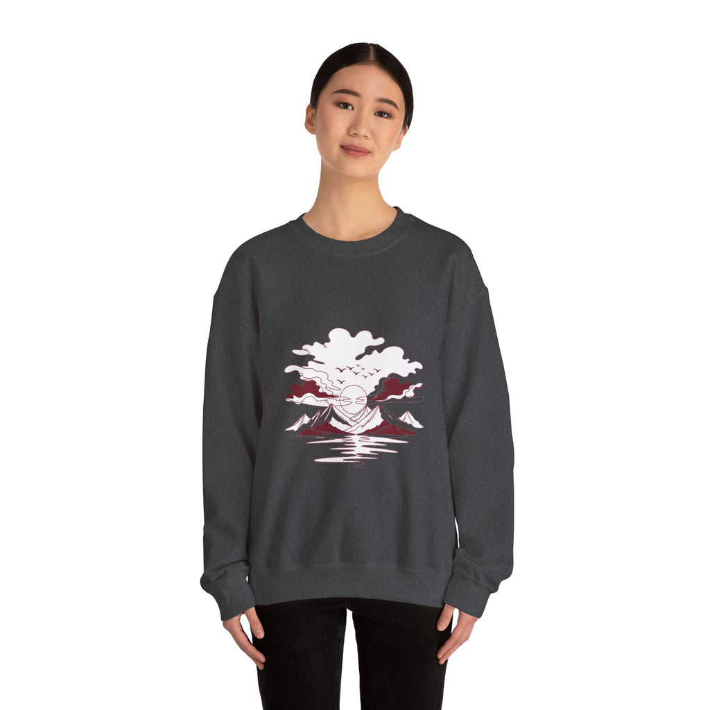 Matching Couple Sweatshirt - Sunrise & Sunset Matching Couple Premium Fleece Sweatshirt Minimalist Art His Hers Christmas Gift - Design B