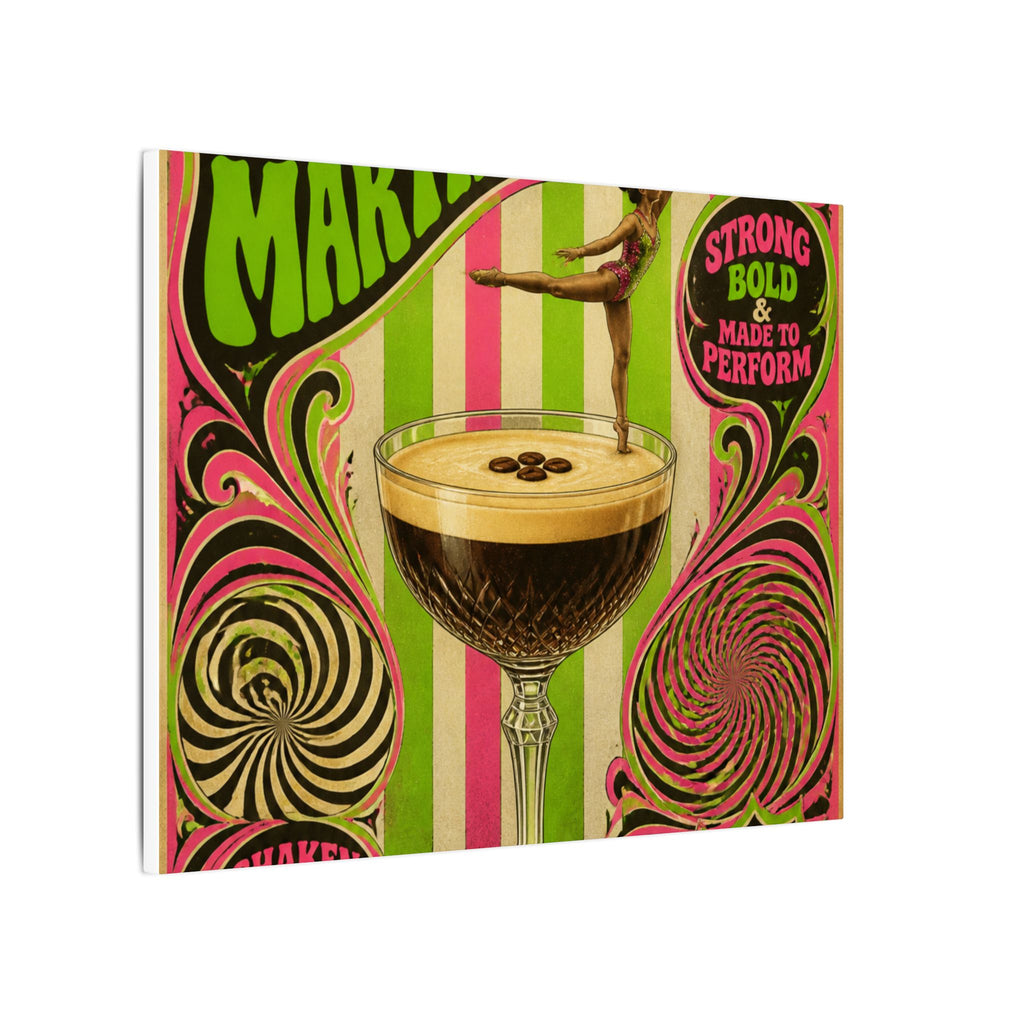 Espresso Martini Acrobat Wall Art Canvas 24×36 Psychedelic Dining Room Decor Maximalist Print