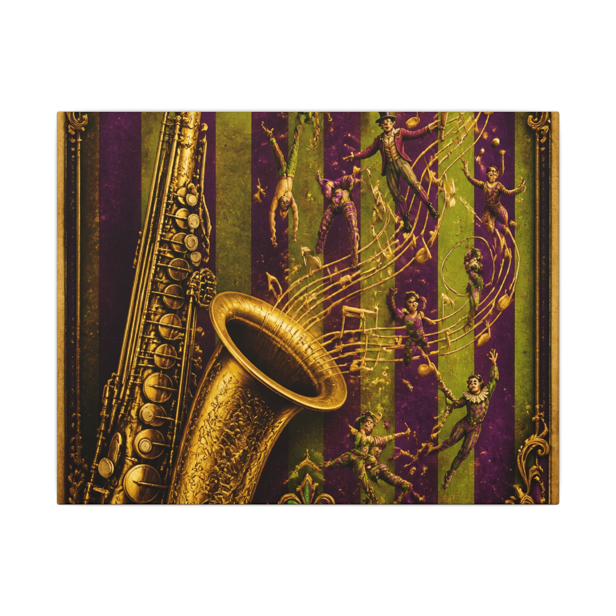 Saxophone Music Circus Wall Art Canvas 24×36 Baroque Studio Decor Maximalist Print