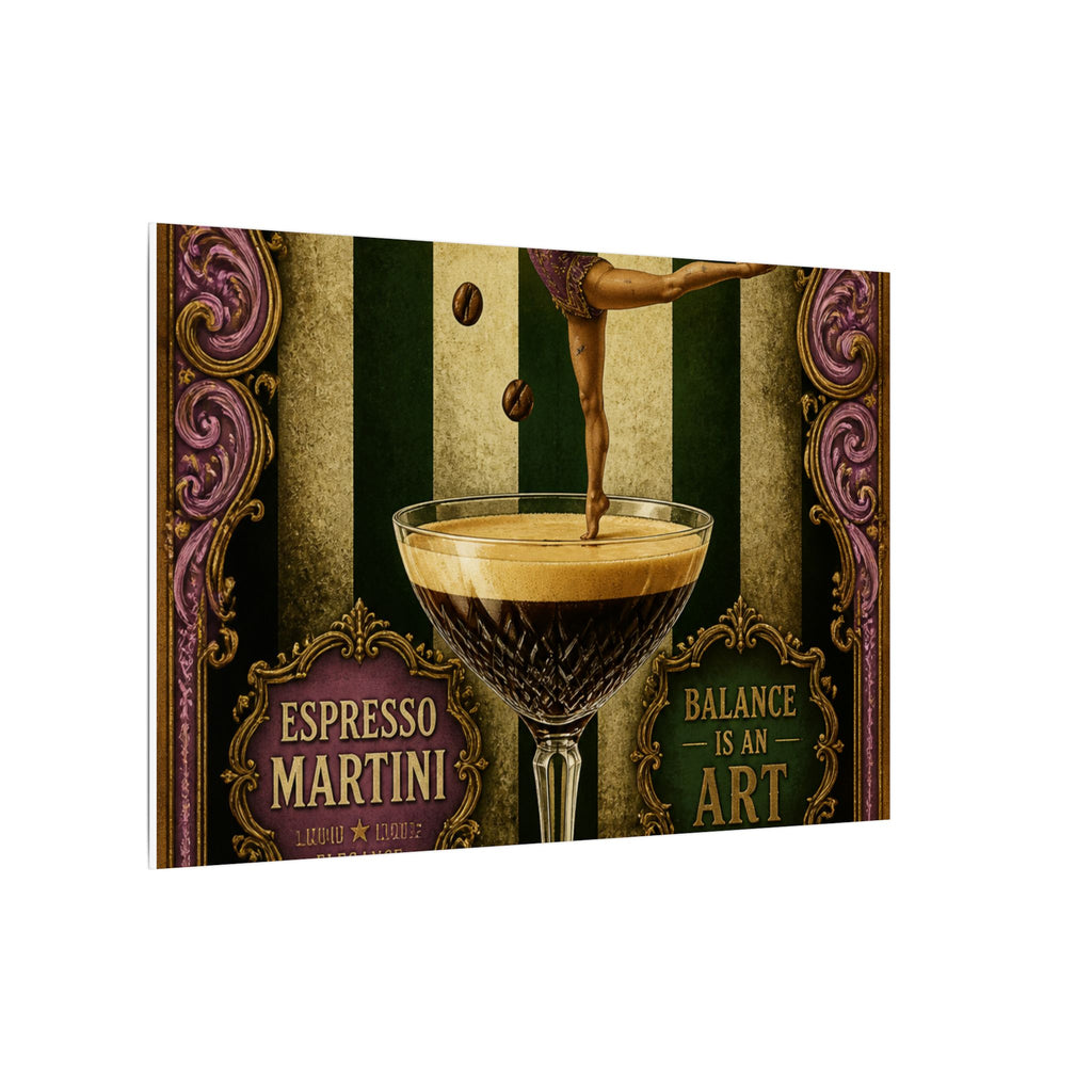 Espresso Martini Acrobat Wall Art Canvas 24×36 Baroque Studio Decor Maximalist Print