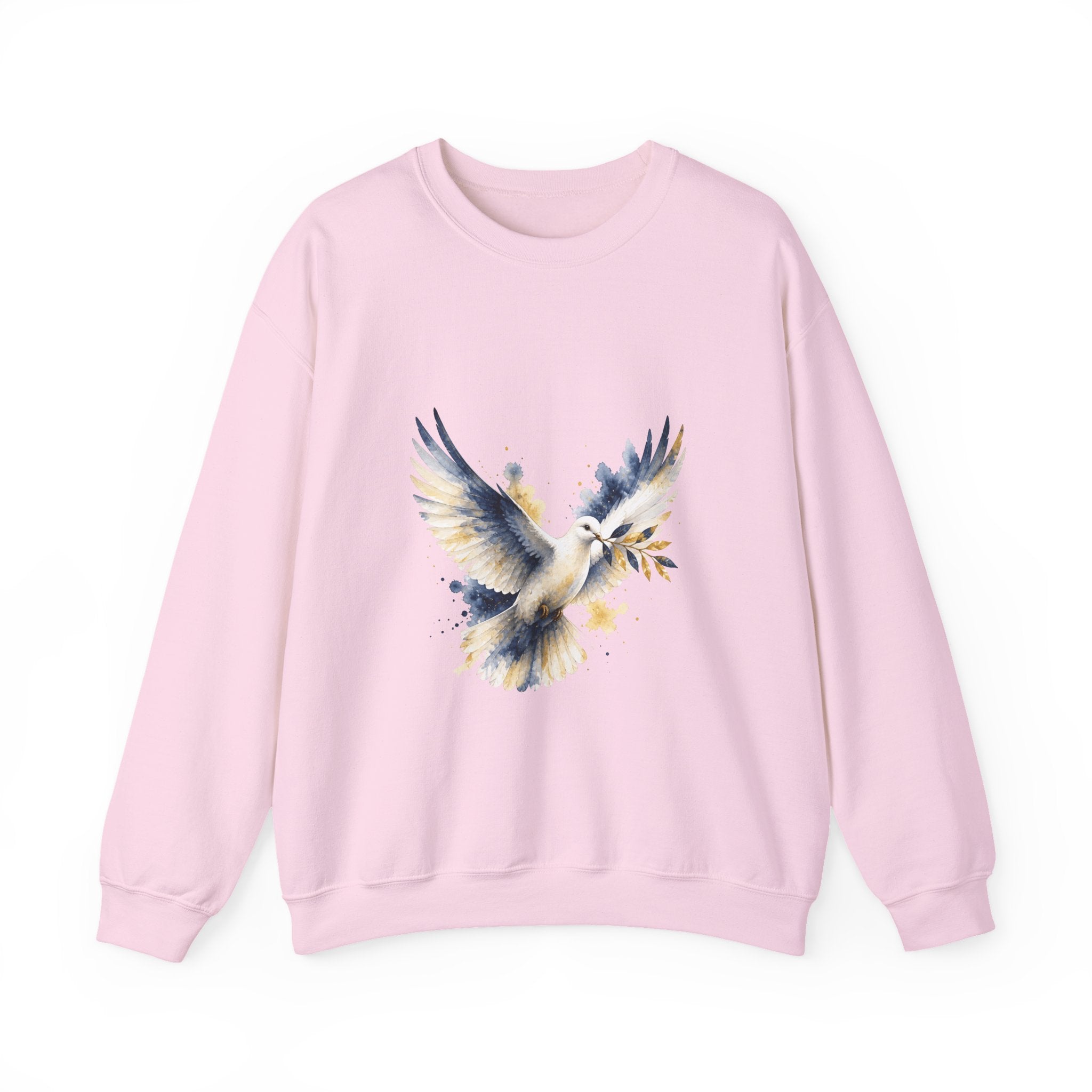 Matching Couple Sweatshirt - Wolf & Dove Matching Couple Comfort Colors Crew Watercolor Art His Hers Birthday Gift - Design B