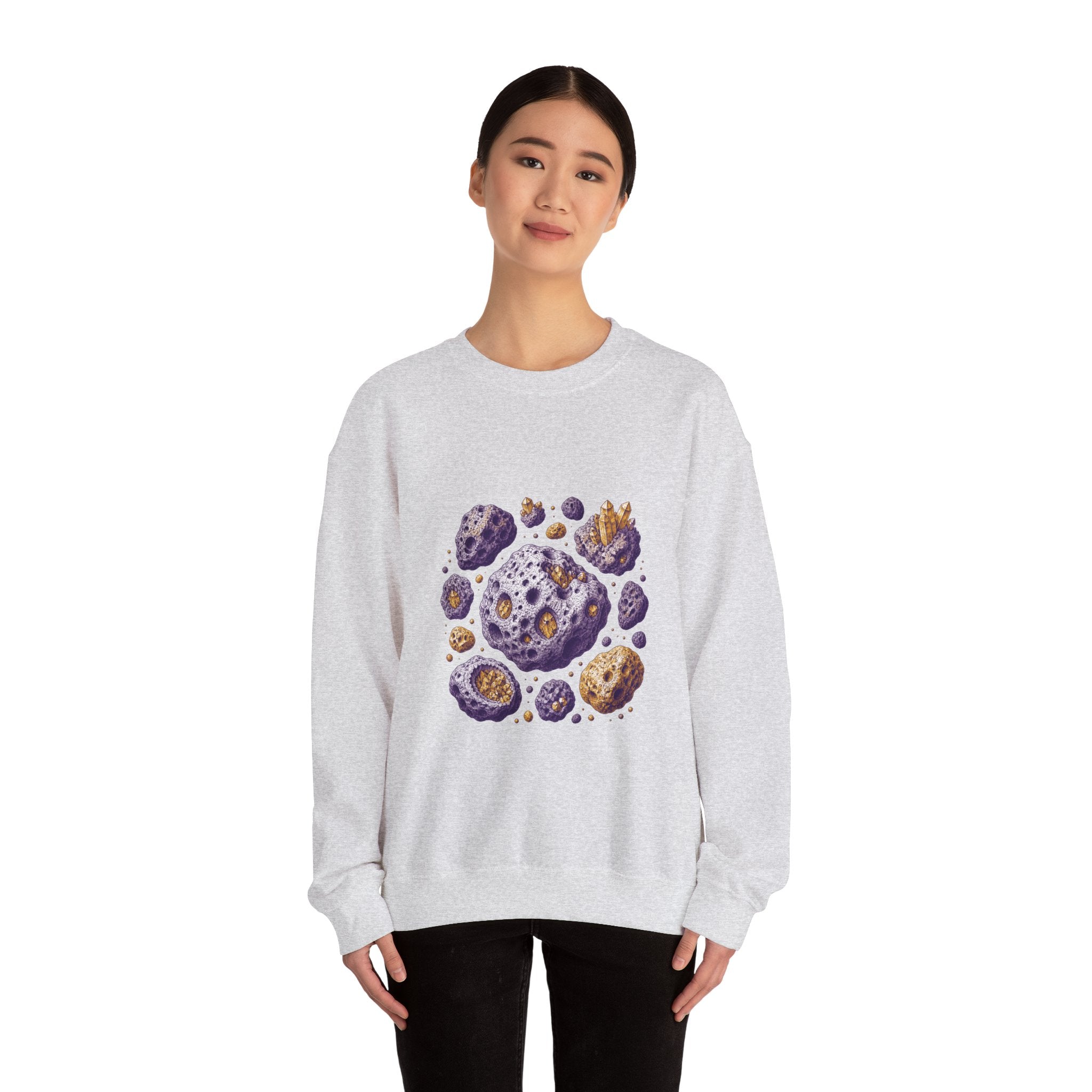 Matching Couple Sweatshirt - Comet & Asteroid Matching Couple Crewneck Sweatshirt Vintage Art His Hers Wedding Gift - Design B