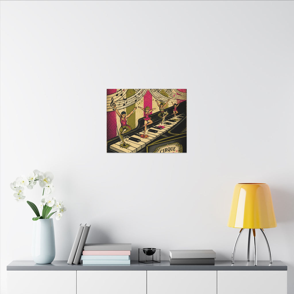 Grand Piano Acrobats Wall Art Canvas 16×20 Pop Art Living Room Decor Maximalist Print