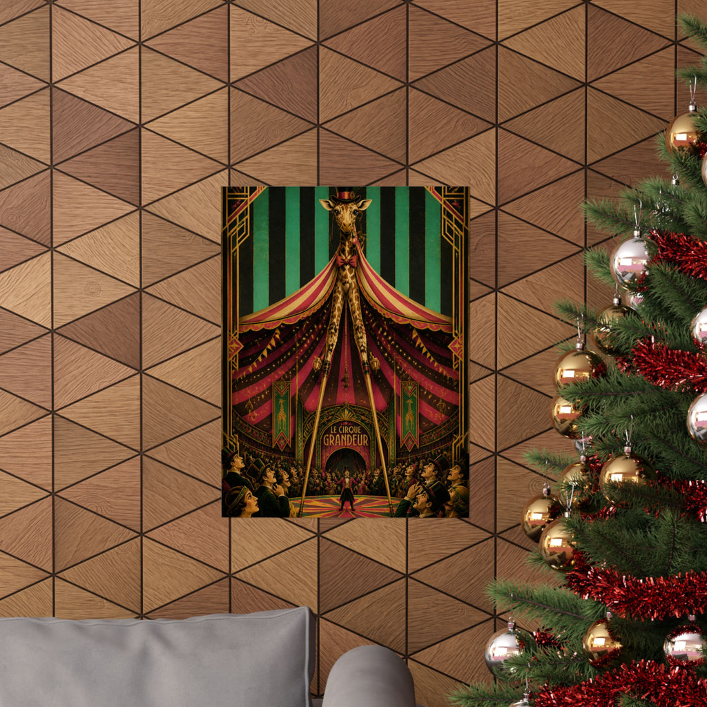 Giraffe on Stilts Wall Art Poster 18×24 Art Deco Entryway Decor Maximalist Print